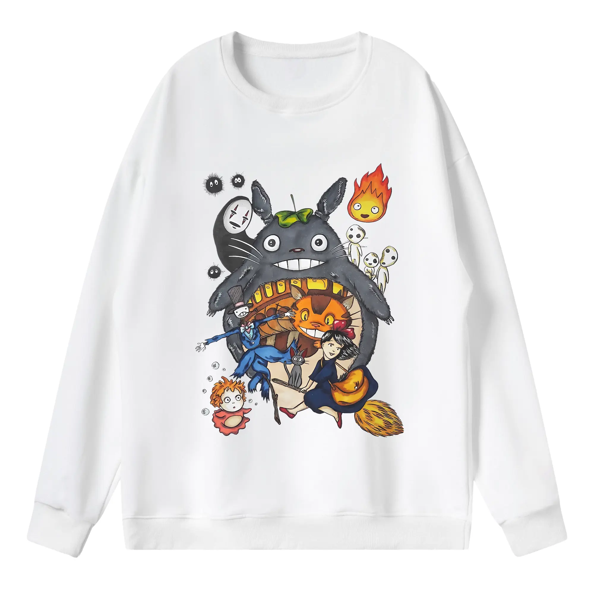 となりのトトロ グッズ トトロ - 薄手 クルーネック スウェット 裏毛260g · ポリエステル 春秋向け カジュアル 男女兼用 · トレーナー デイリー スポーツ 散歩に最適