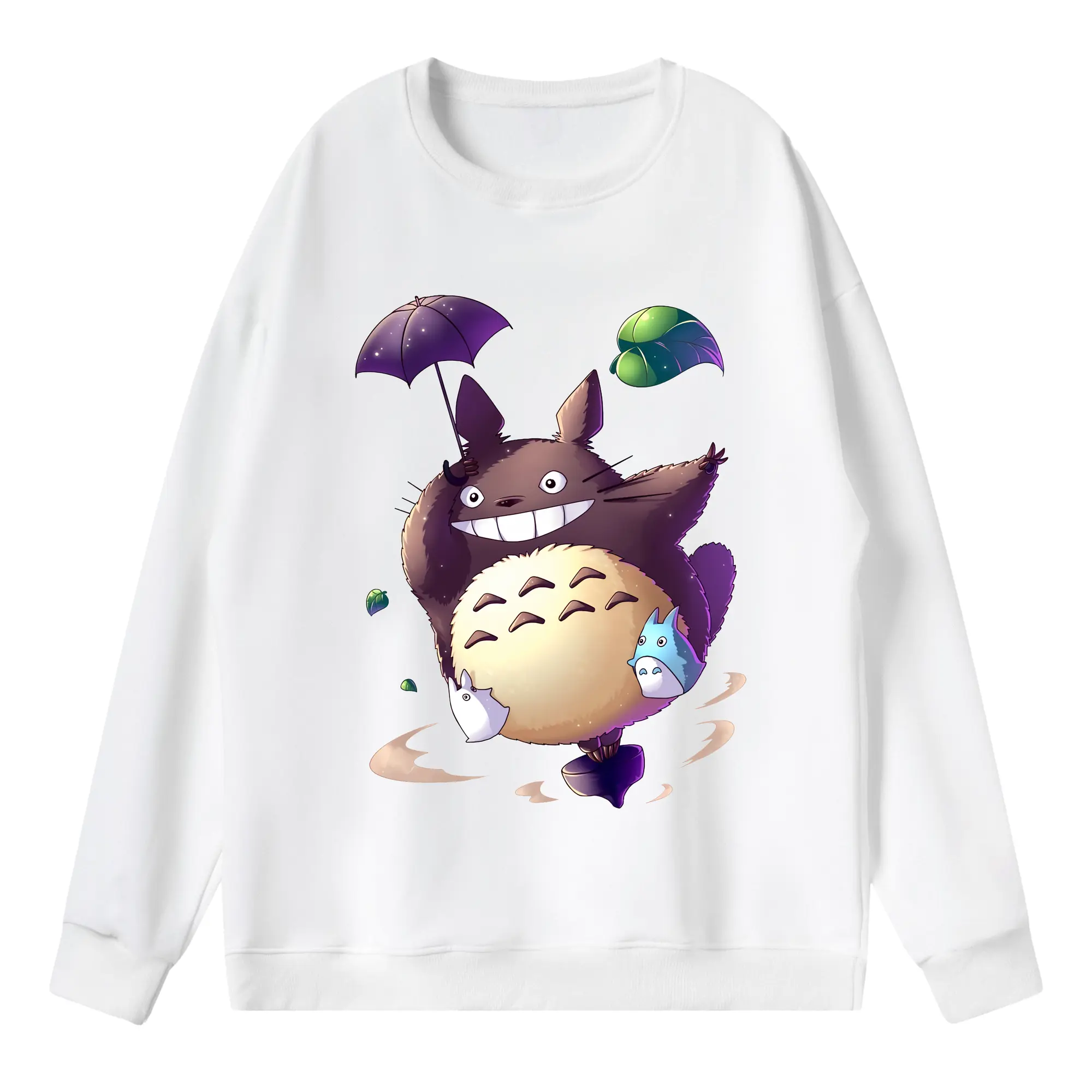 となりのトトロ グッズ トトロ - 薄手 クルーネック スウェット 裏毛260g · ポリエステル 春秋向け カジュアル 男女兼用 · トレーナー デイリー スポーツ 散歩に最適