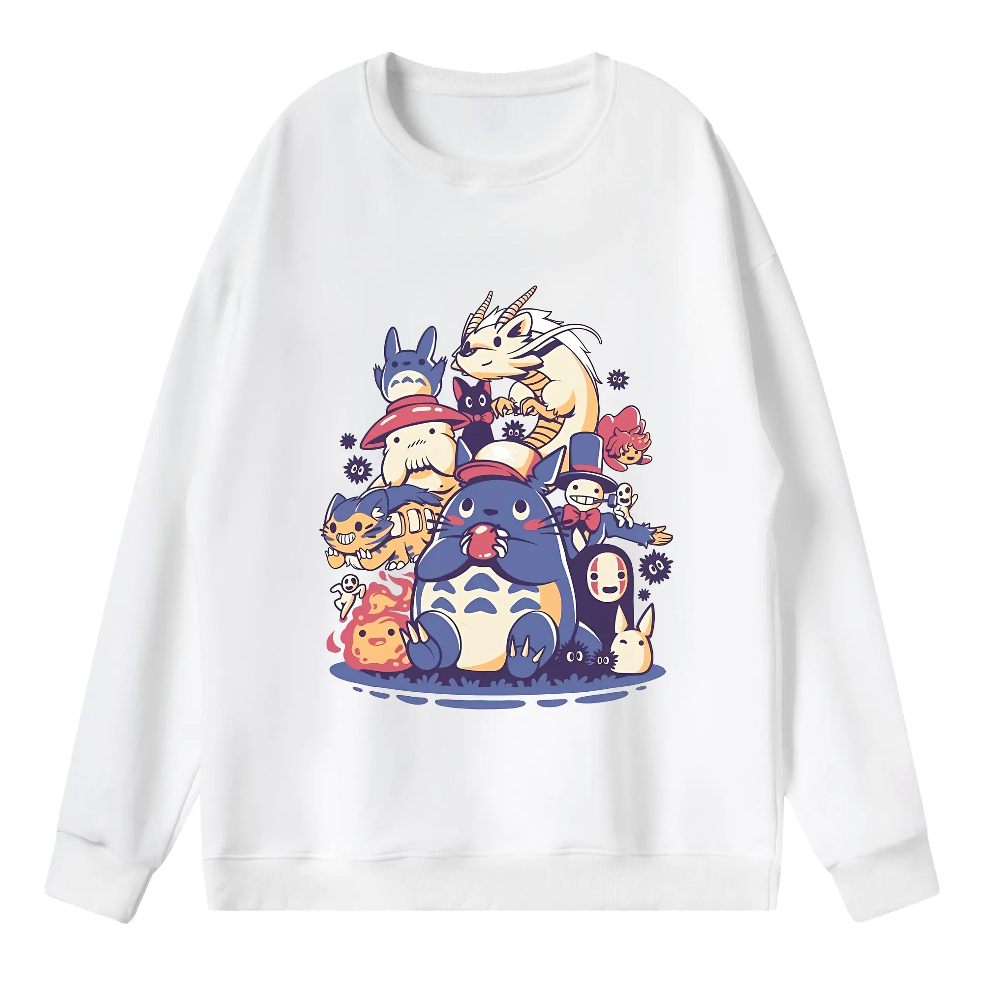 となりのトトロ グッズ トトロ - 薄手 クルーネック スウェット 裏毛260g · ポリエステル 春秋向け カジュアル 男女兼用 · トレーナー デイリー スポーツ 散歩に最適