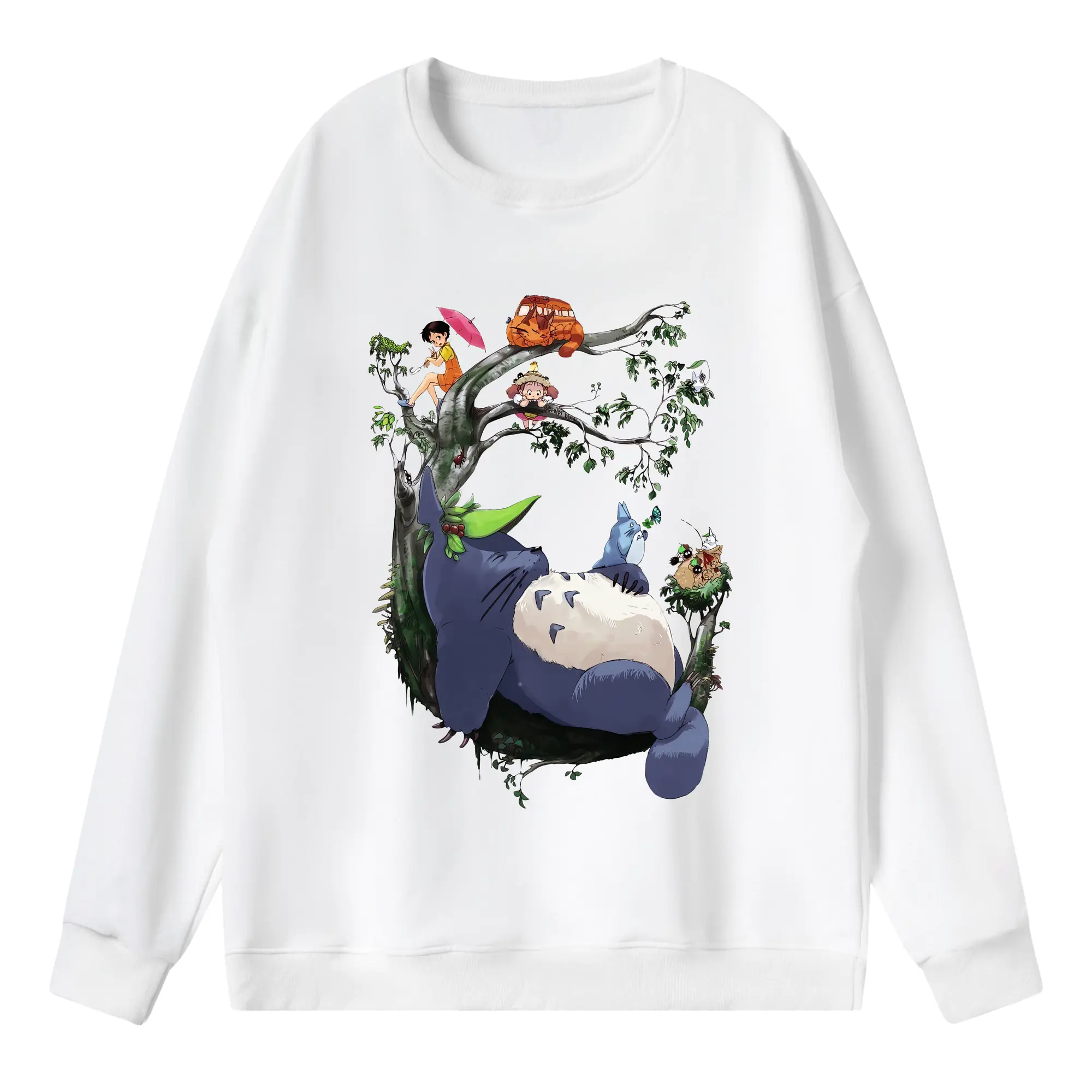 となりのトトロ グッズ トトロ - 薄手 クルーネック スウェット 裏毛260g · ポリエステル 春秋向け カジュアル 男女兼用 · トレーナー デイリー スポーツ 散歩に最適