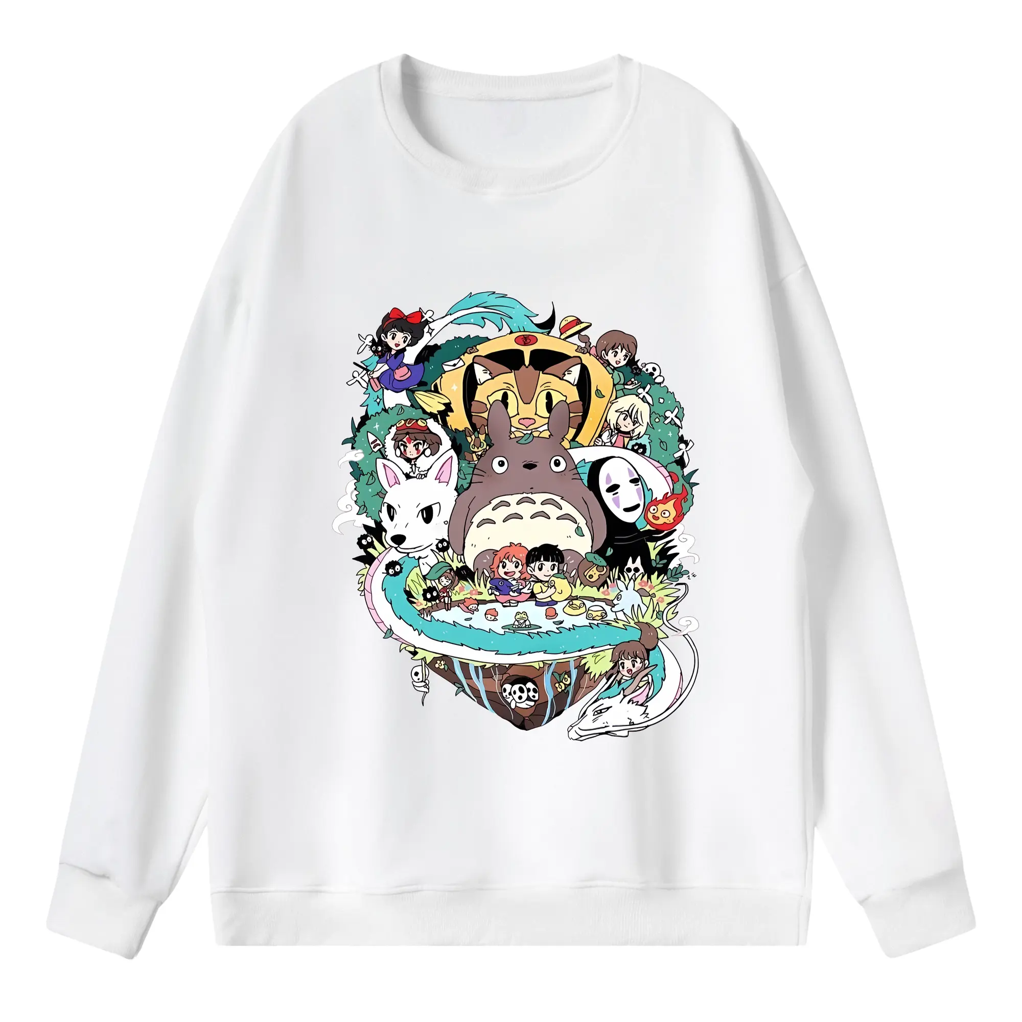 となりのトトロ グッズ トトロ - 薄手 クルーネック スウェット 裏毛260g · ポリエステル 春秋向け カジュアル 男女兼用 · トレーナー デイリー スポーツ 散歩に最適