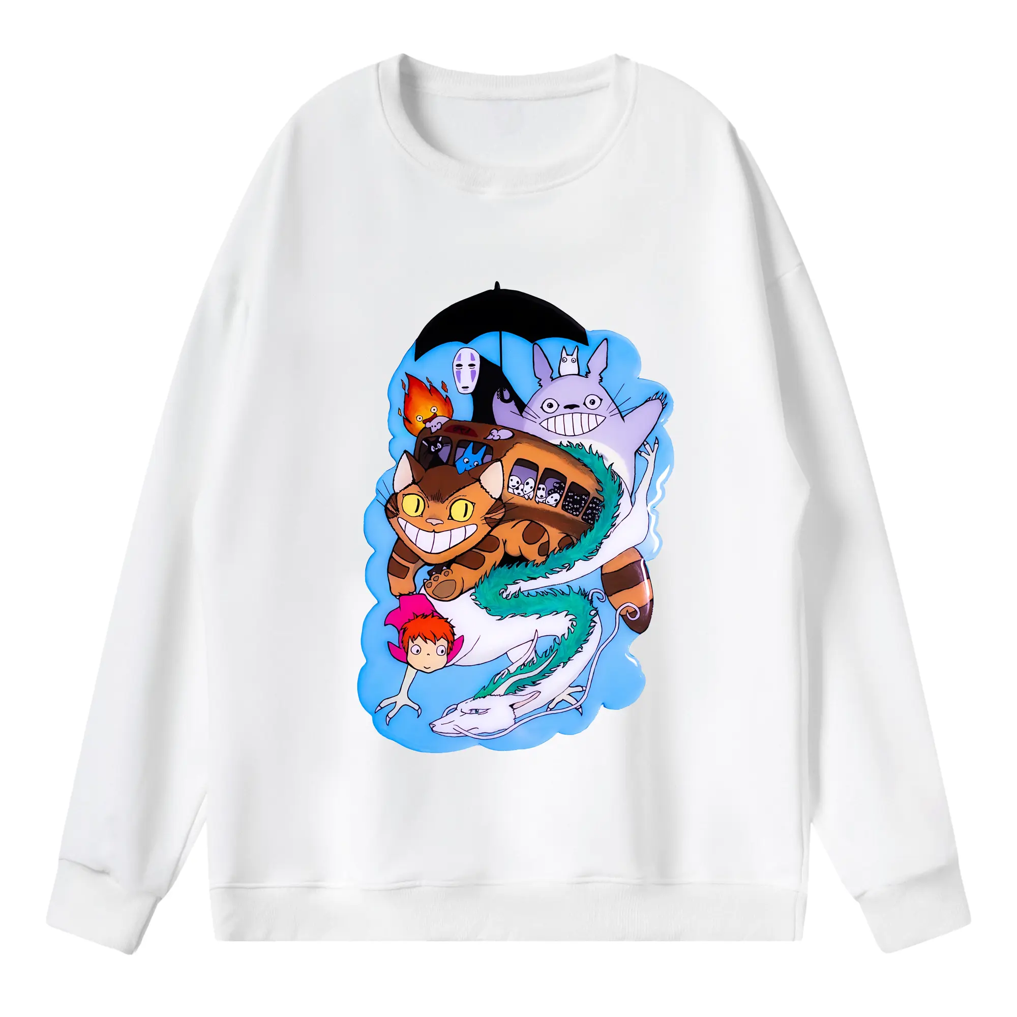 となりのトトロ グッズ トトロ - 薄手 クルーネック スウェット 裏毛260g · ポリエステル 春秋向け カジュアル 男女兼用 · トレーナー デイリー スポーツ 散歩に最適