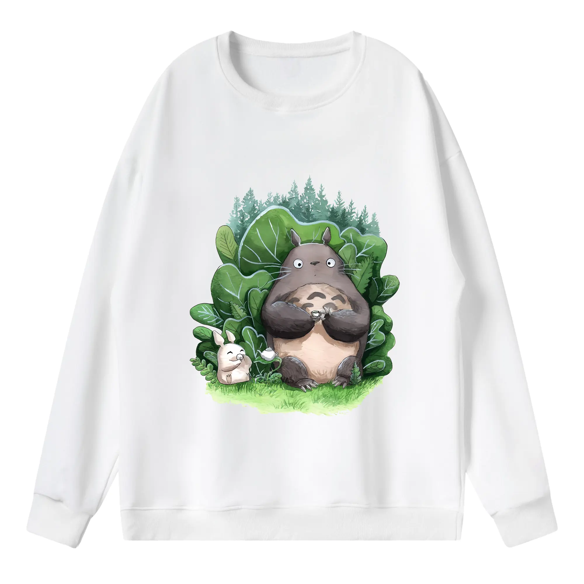 となりのトトロ グッズ トトロ - 薄手 クルーネック スウェット 裏毛260g · ポリエステル 春秋向け カジュアル 男女兼用 · トレーナー デイリー スポーツ 散歩に最適