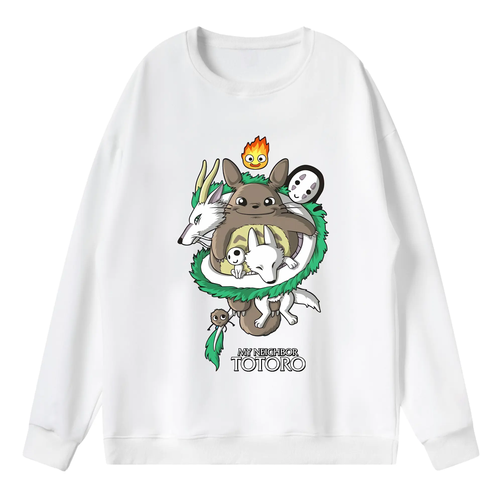 となりのトトロ グッズ トトロ - 薄手 クルーネック スウェット 裏毛260g · ポリエステル 春秋向け カジュアル 男女兼用 · トレーナー デイリー スポーツ 散歩に最適