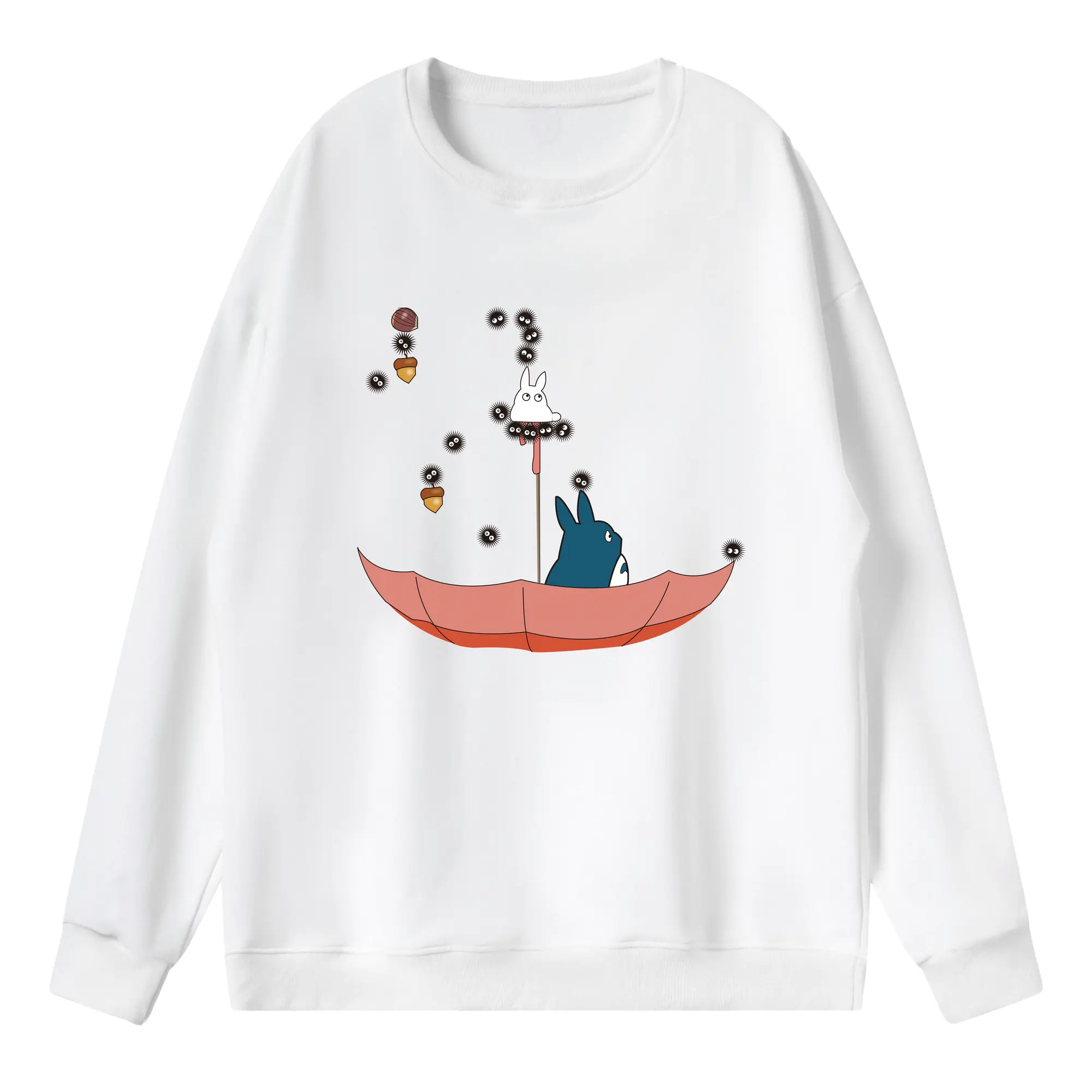 となりのトトロ グッズ トトロ - 薄手 クルーネック スウェット 裏毛260g · ポリエステル 春秋向け カジュアル 男女兼用 · トレーナー デイリー スポーツ 散歩に最適