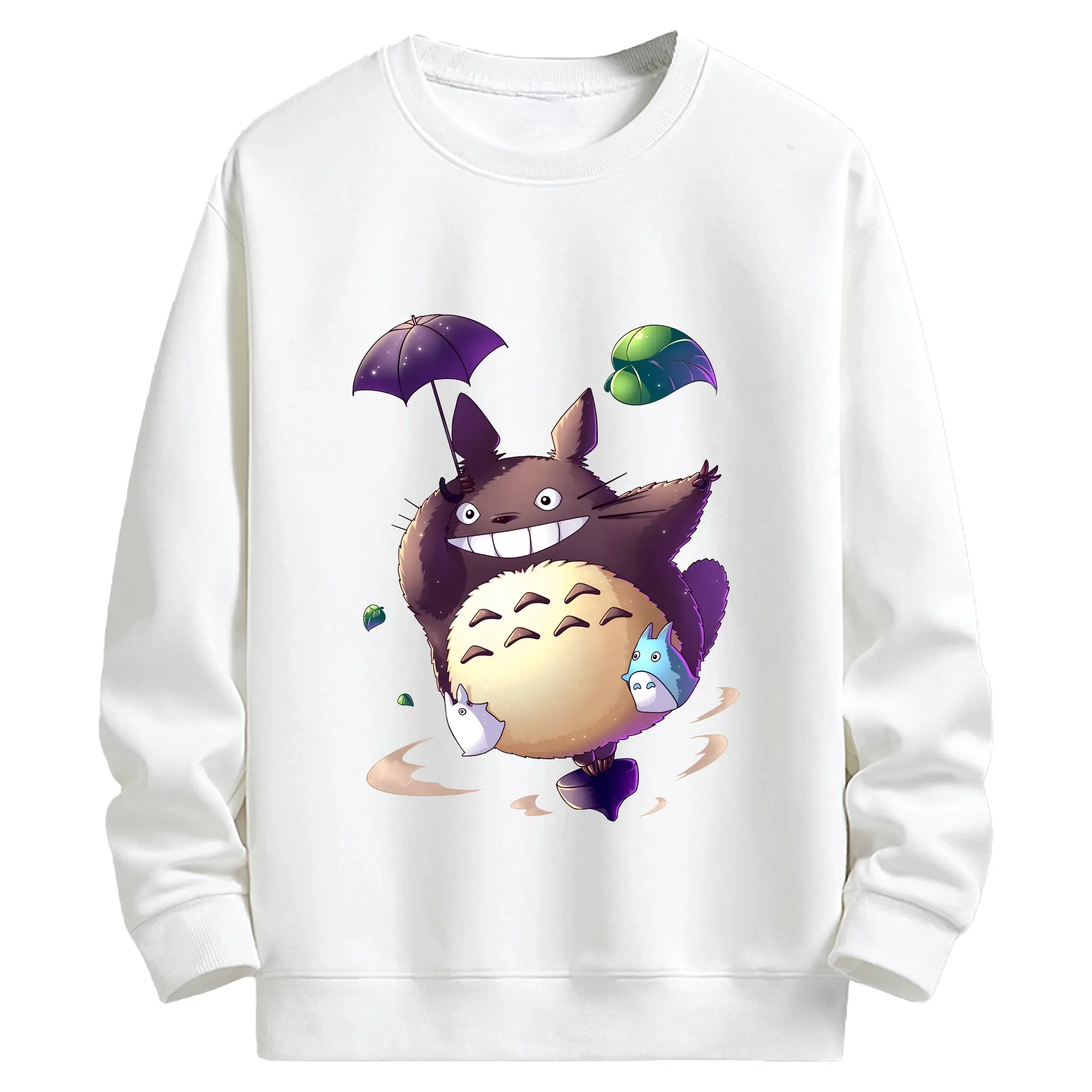 となりのトトロ グッズ トトロ - キッズ クルーネックスウェットシャツ ・ フロントプリント ・ 綿80％ ポリエステル20％ ・ 快適 通学 スポーツ 日常使い お散歩用