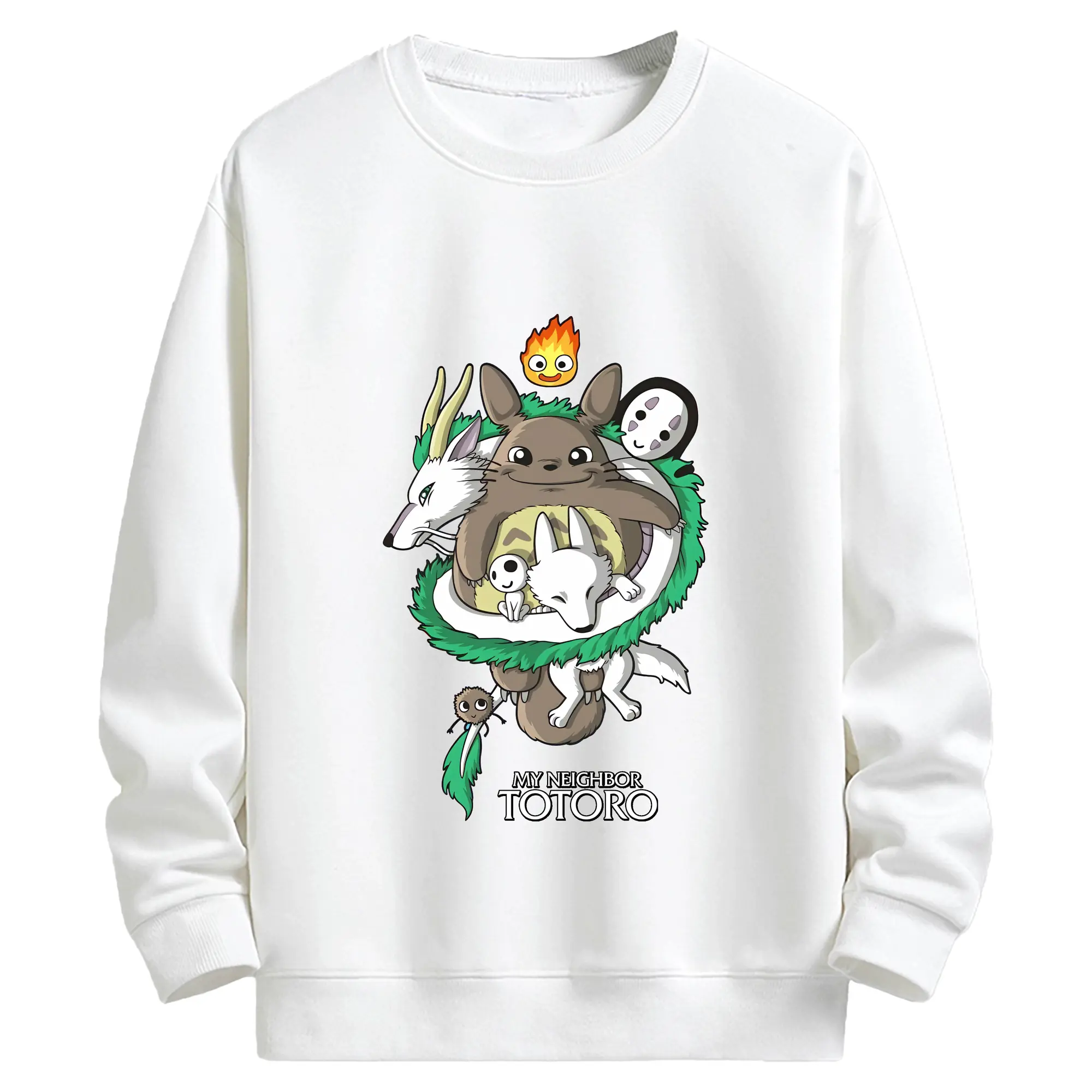 となりのトトロ グッズ トトロ - キッズ クルーネックスウェットシャツ ・ フロントプリント ・ 綿80％ ポリエステル20％ ・ 快適 通学 スポーツ 日常使い お散歩用