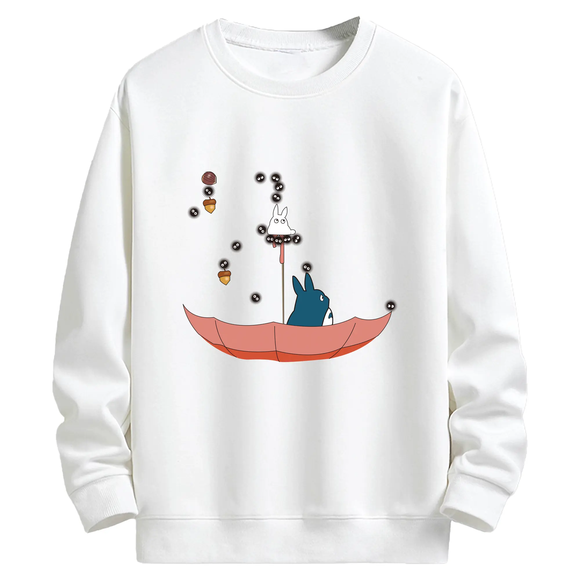 となりのトトロ グッズ トトロ - キッズ クルーネックスウェットシャツ ・ フロントプリント ・ 綿80％ ポリエステル20％ ・ 快適 通学 スポーツ 日常使い お散歩用