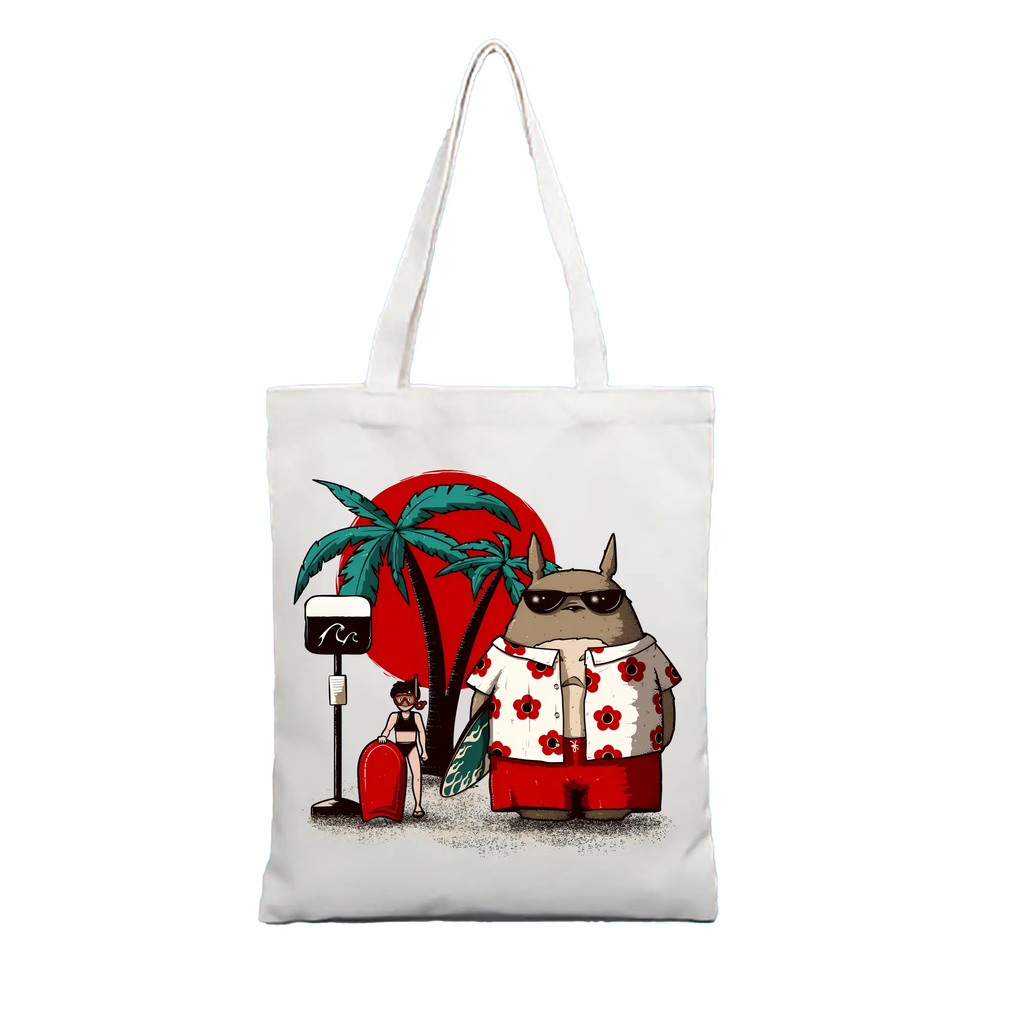 となりのトトロ グッズ トトロ - 縦型キャンバス手提げバッグ（トートバッグ） ・ キャンバス素材 ・ ショッピング用 ・ 軽量 丈夫 お手入れ簡単