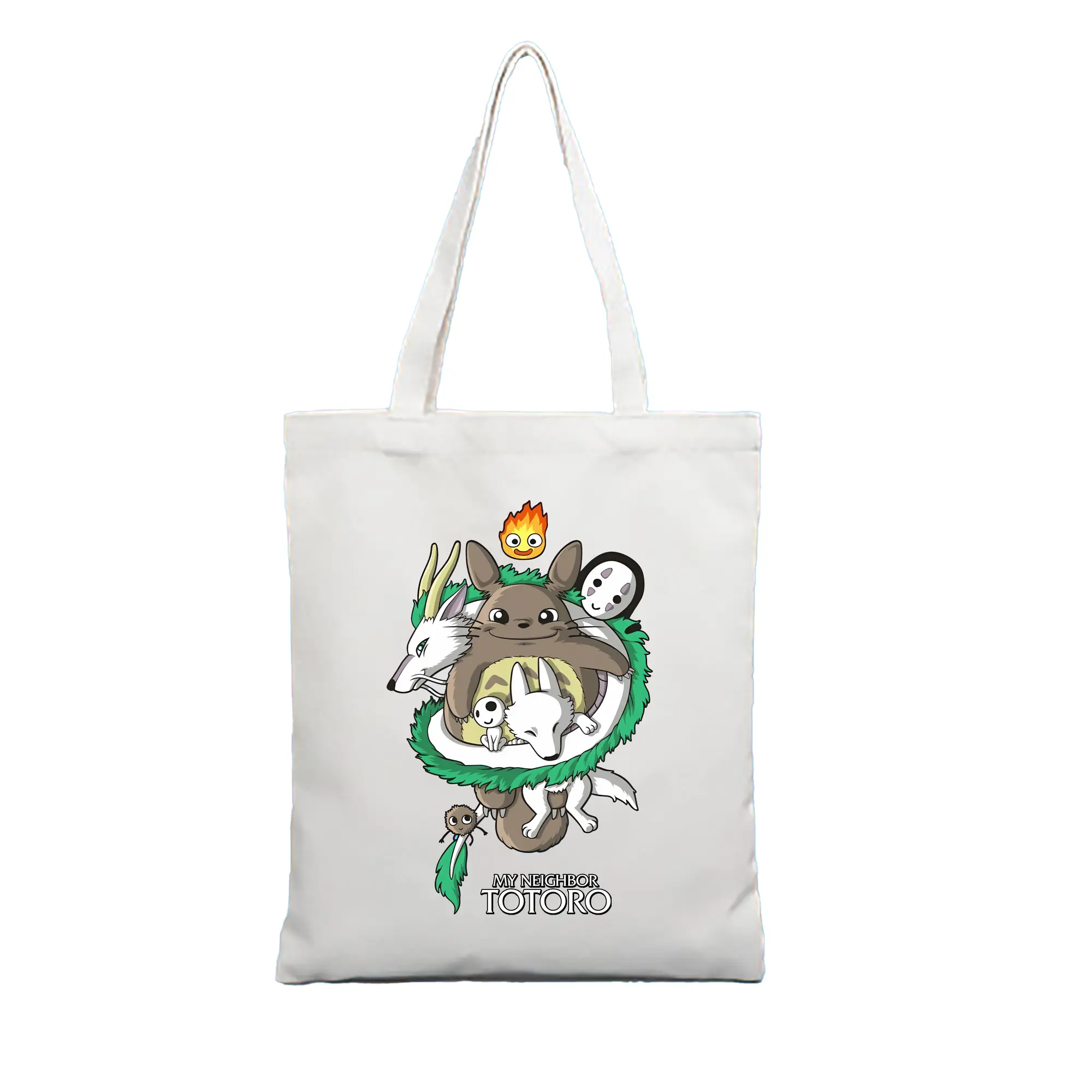 となりのトトロ グッズ トトロ - 縦型キャンバス手提げバッグ（トートバッグ） ・ キャンバス素材 ・ ショッピング用 ・ 軽量 丈夫 お手入れ簡単