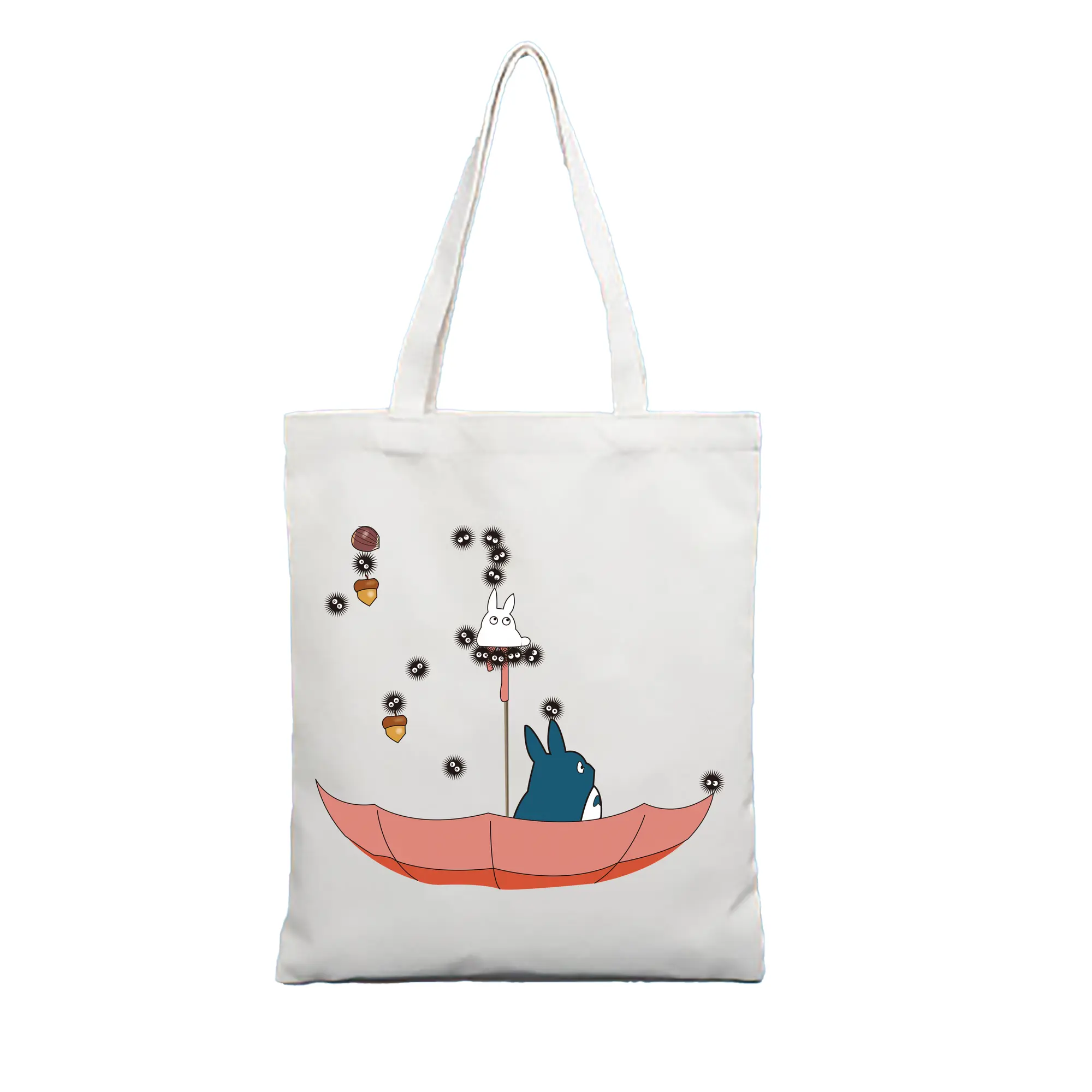 となりのトトロ グッズ トトロ - 縦型キャンバス手提げバッグ（トートバッグ） ・ キャンバス素材 ・ ショッピング用 ・ 軽量 丈夫 お手入れ簡単