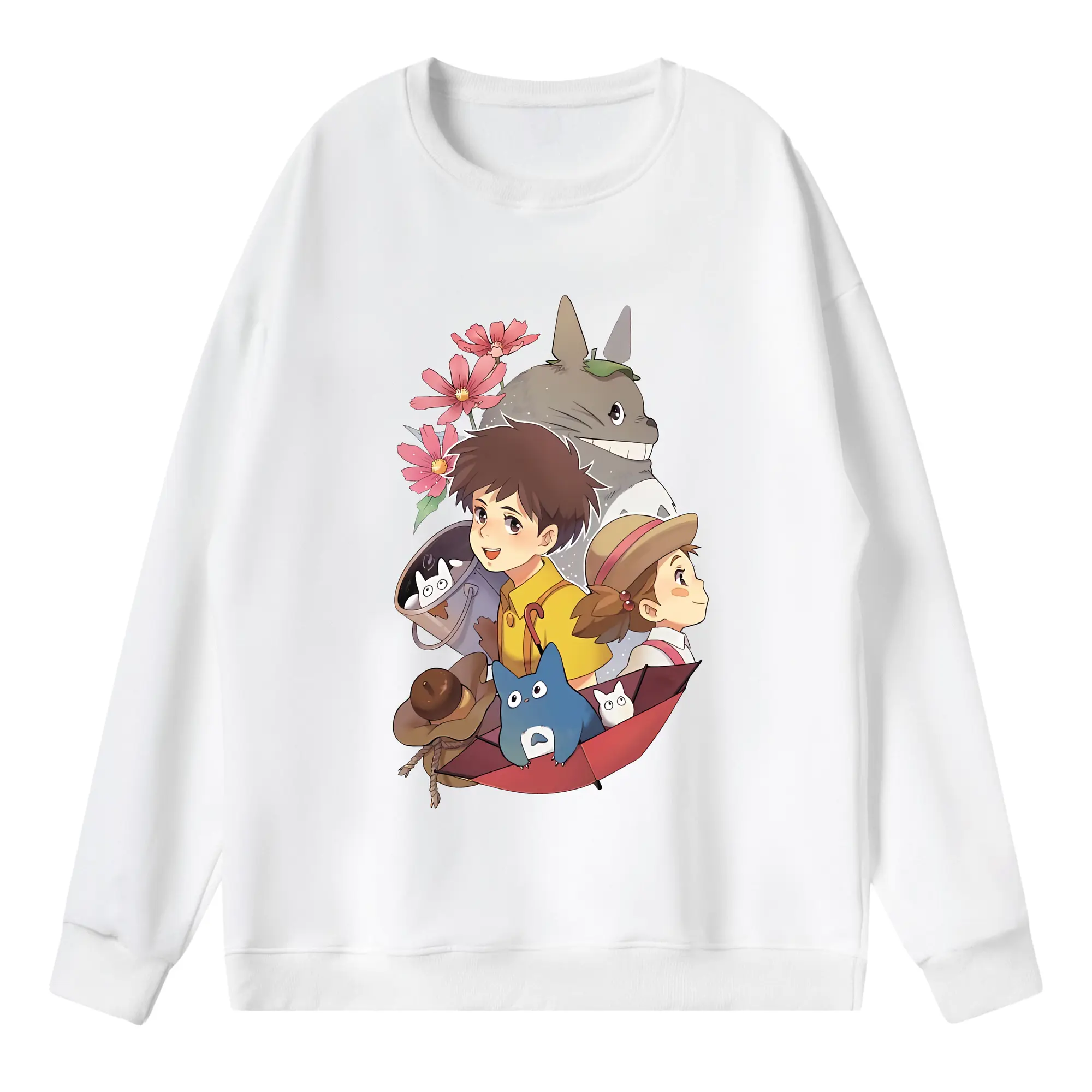 となりのトトロ グッズ 草壁 メイ - 薄手 クルーネック スウェット 裏毛260g · ポリエステル 春秋向け カジュアル 男女兼用 · トレーナー デイリー スポーツ 散歩に最適