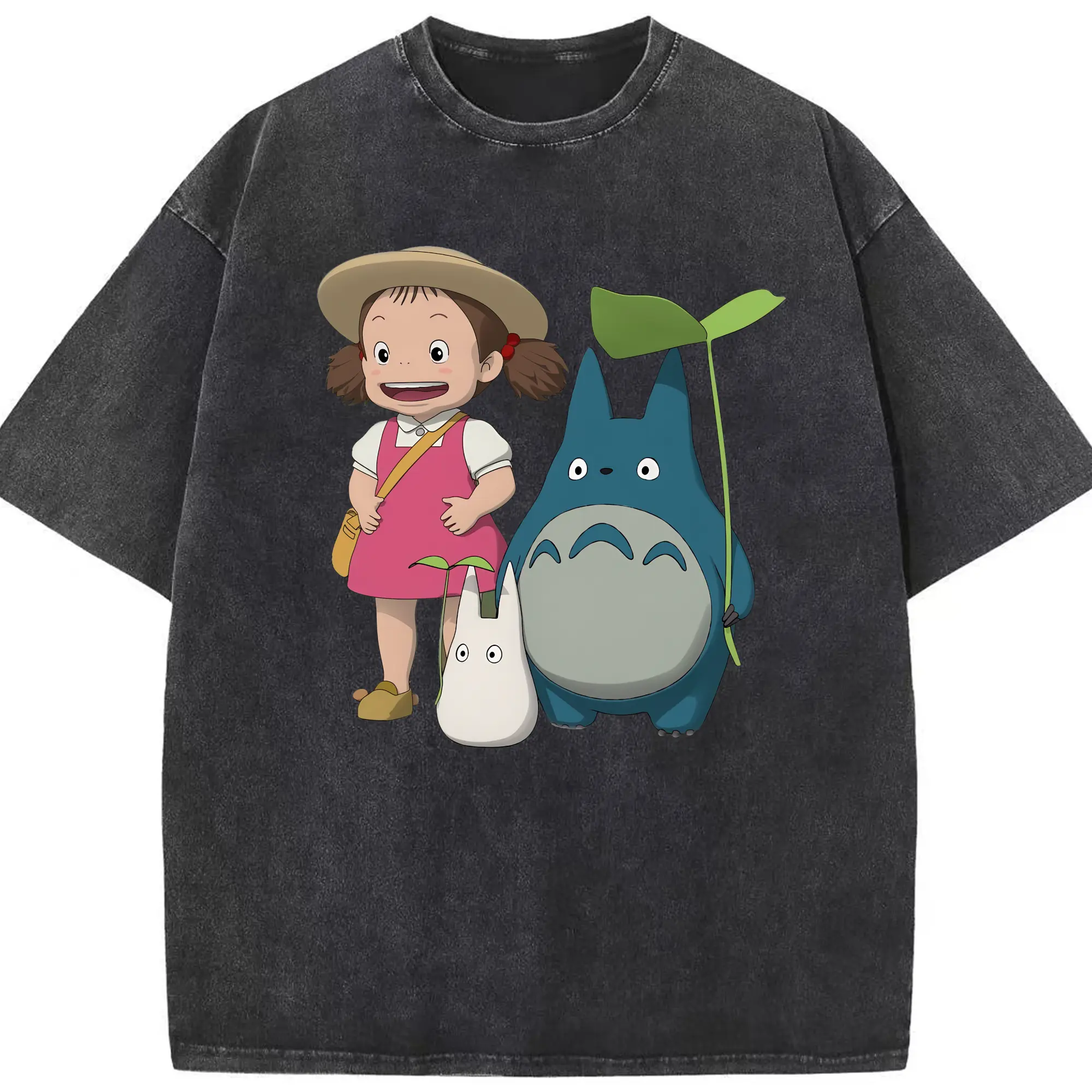 となりのトトロ グッズ 草壁 メイ - 綿100％ ヴィンテージ風 半袖Tシャツ ・ フロントプリント ・ 柔らか肌触り ・ 通気性 快適 ・ スポーツ カジュアル 外出用