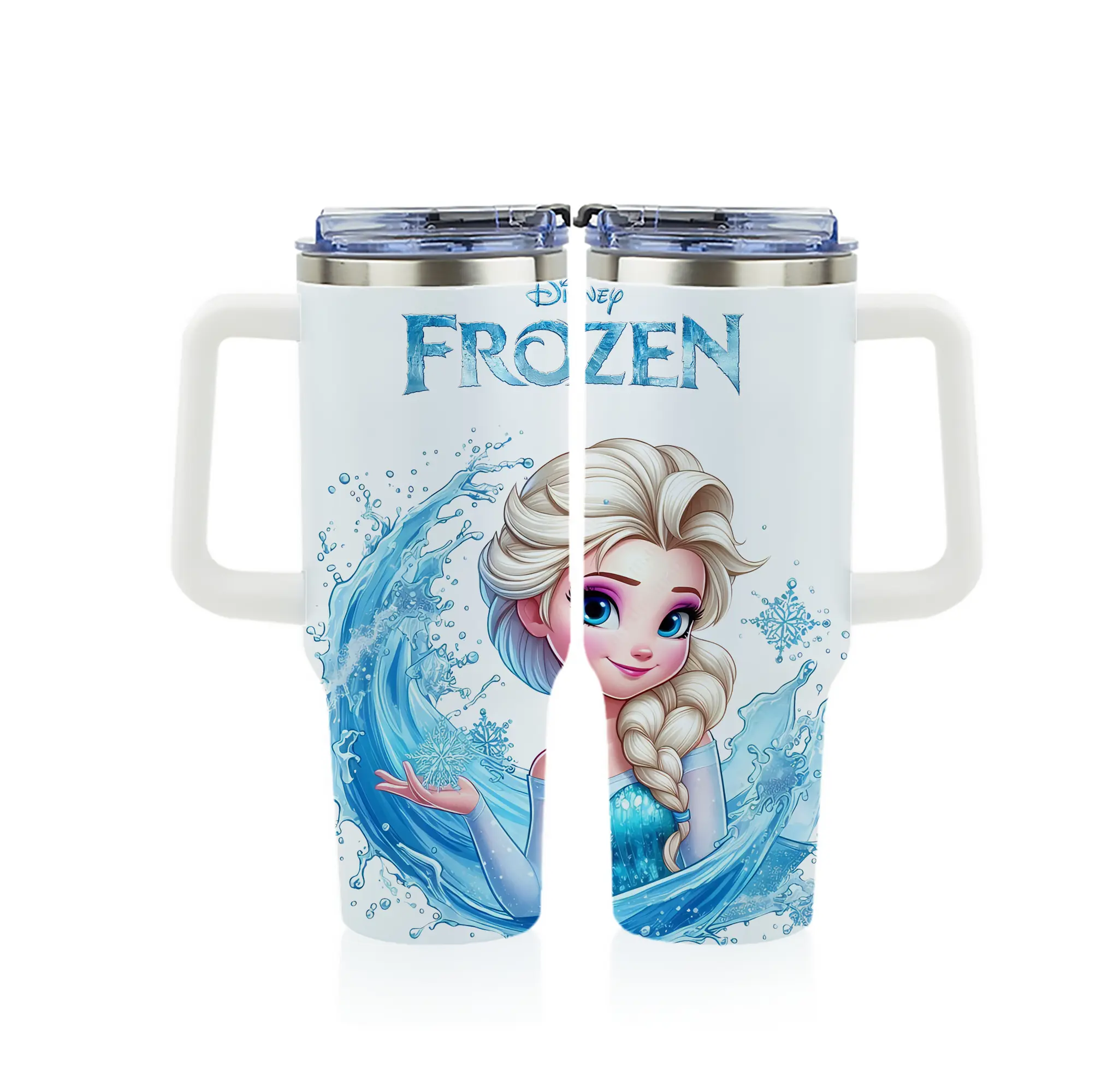 アナと雪の女王(Frozen) グッズ エルサ(Elsa) - 1200mL フルプリント車用タンブラー ・ 304ステンレス 内側 ・ 201ステンレス 外側 ・ 保温 保冷 ・ 通勤 ドライブ アウトドア用