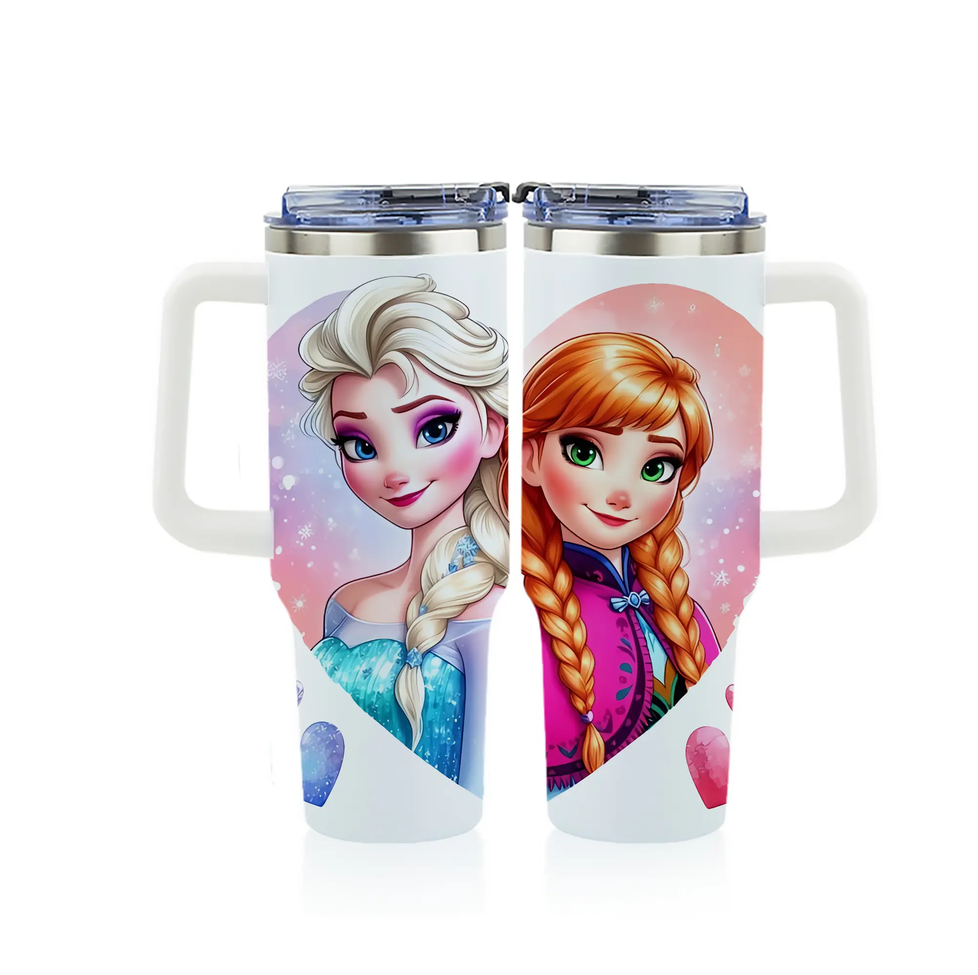 アナと雪の女王(Frozen) グッズ エルサ(Elsa) - 1200mL フルプリント車用タンブラー ・ 304ステンレス 内側 ・ 201ステンレス 外側 ・ 保温 保冷 ・ 通勤 ドライブ アウトドア用