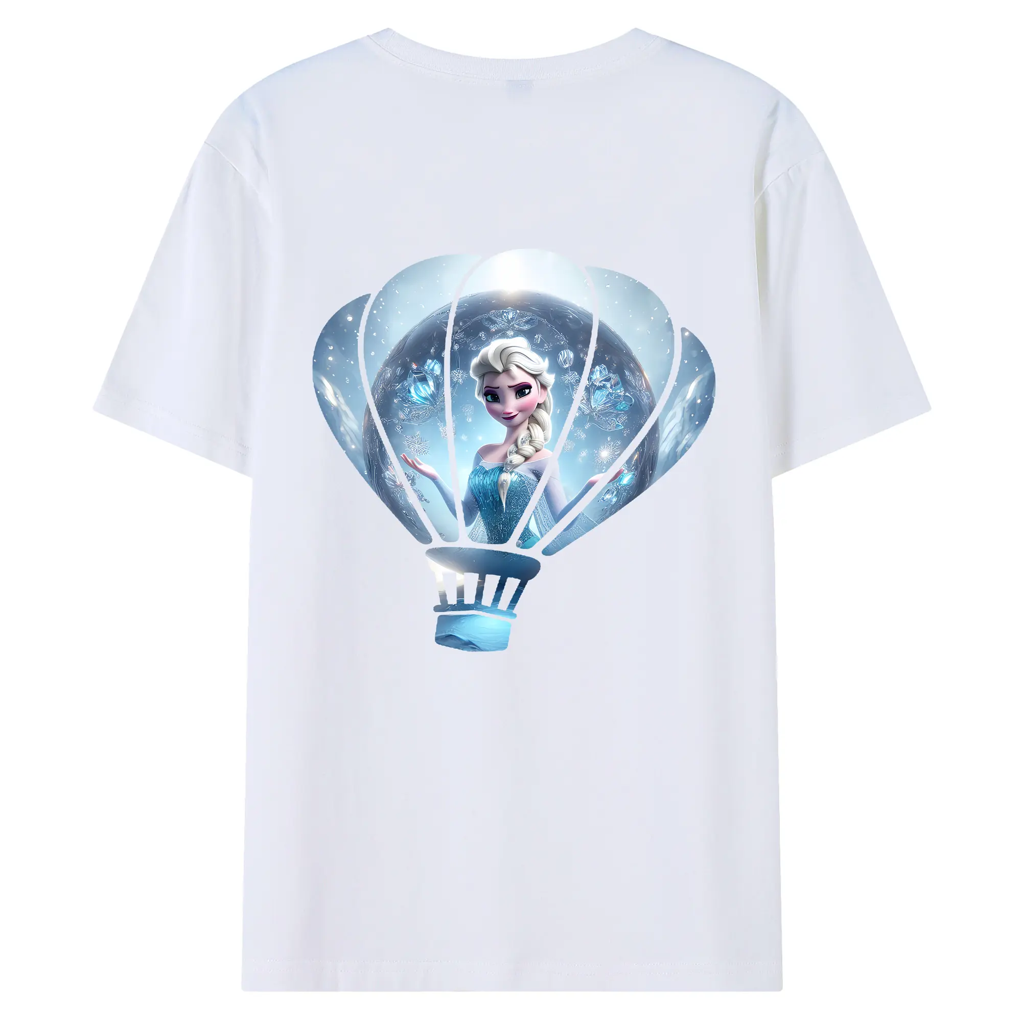 アナと雪の女王(Frozen) グッズ エルサ(Elsa) - 綿100％ 半袖Tシャツ ・ バックプリント ・ 快適 通気性 ・ 日常使い 散歩 スポーツ用