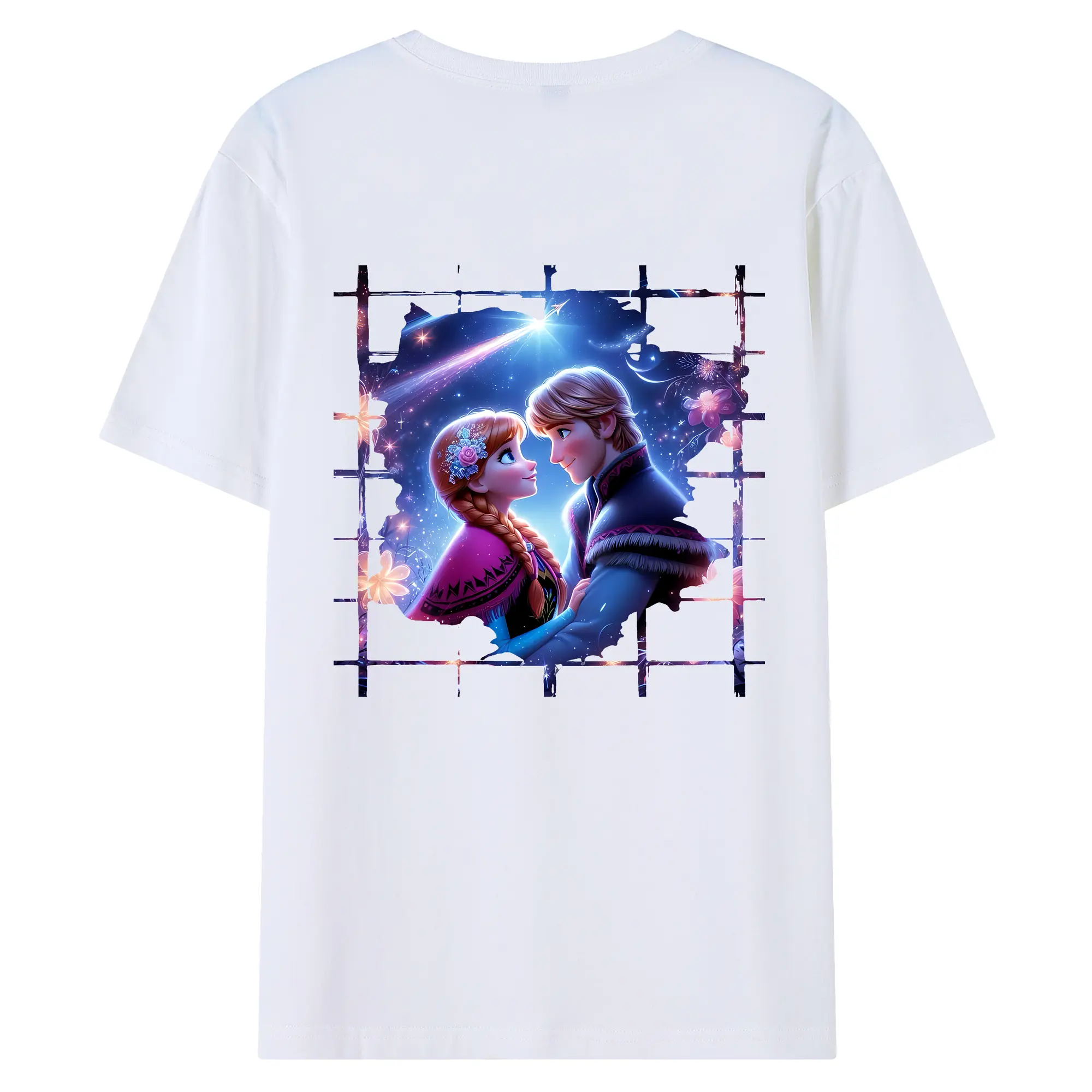 アナと雪の女王(Frozen) グッズ エルサ(Elsa) - 綿100％ 半袖Tシャツ ・ バックプリント ・ 快適 通気性 ・ 日常使い 散歩 スポーツ用