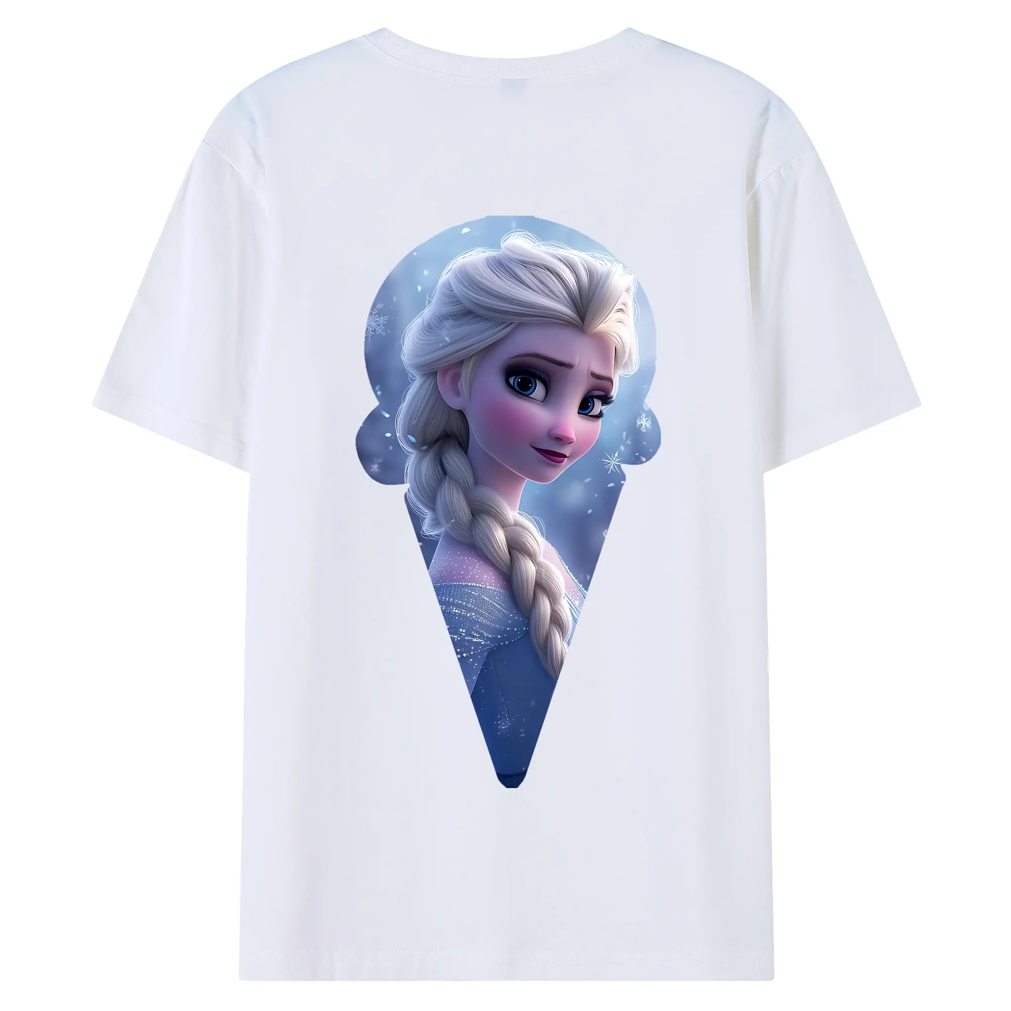 アナと雪の女王(Frozen) グッズ エルサ(Elsa) - 綿100％ 半袖Tシャツ ・ バックプリント ・ 快適 通気性 ・ 日常使い 散歩 スポーツ用