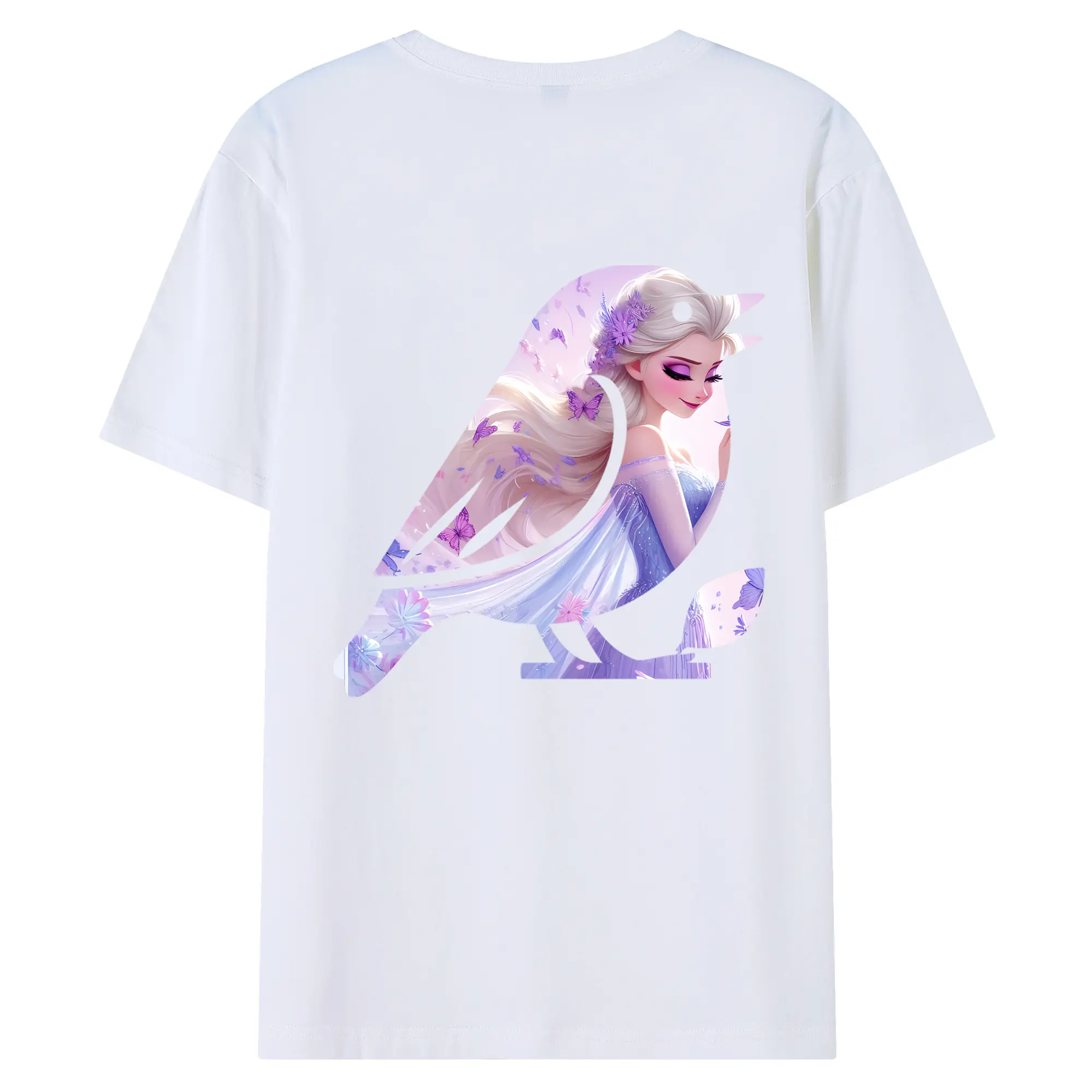 アナと雪の女王(Frozen) グッズ エルサ(Elsa) - 綿100％ 半袖Tシャツ ・ バックプリント ・ 快適 通気性 ・ 日常使い 散歩 スポーツ用