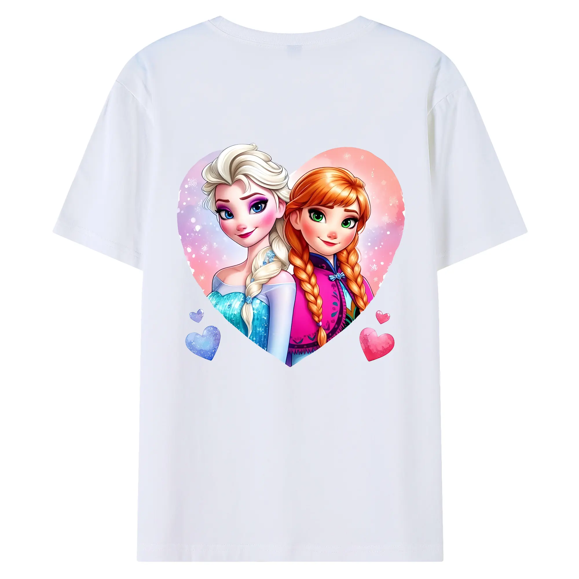 アナと雪の女王(Frozen) グッズ エルサ(Elsa) - 綿100％ 半袖Tシャツ ・ バックプリント ・ 快適 通気性 ・ 日常使い 散歩 スポーツ用