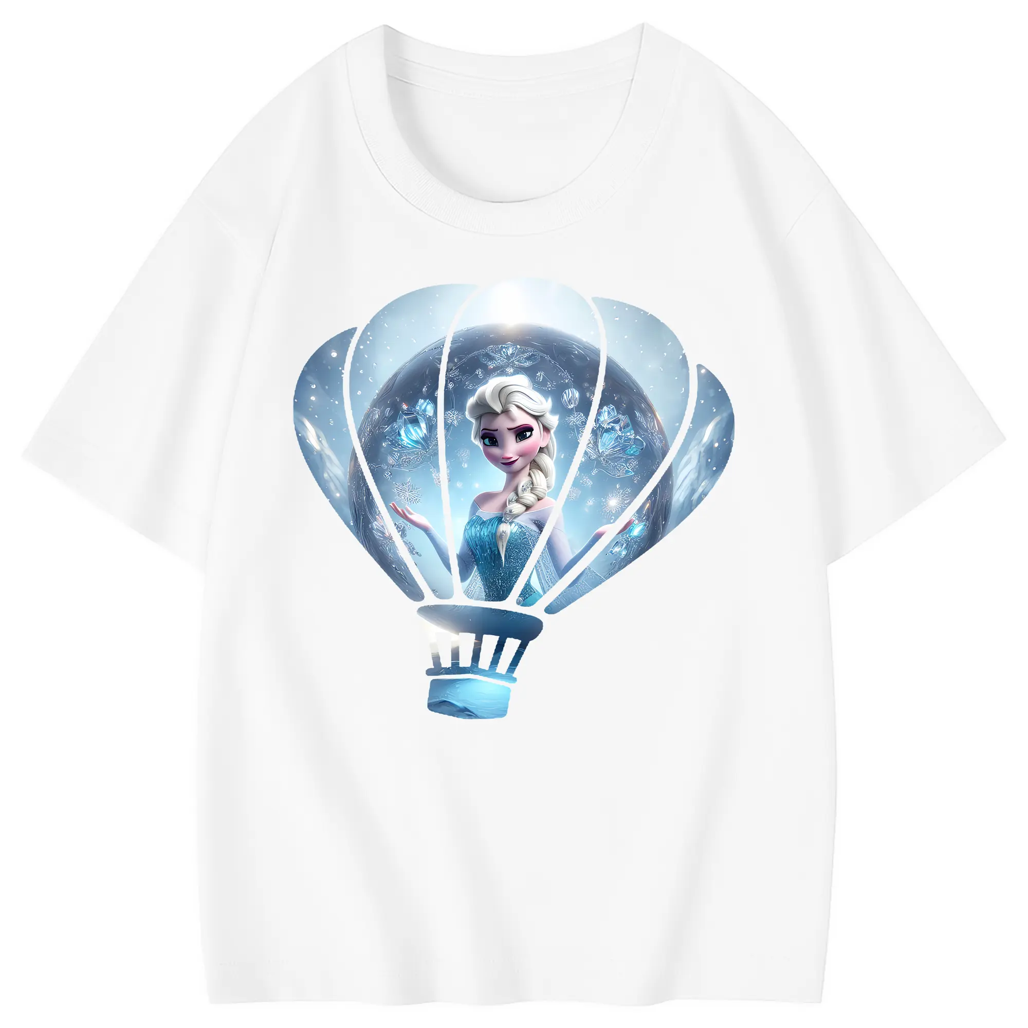 アナと雪の女王(Frozen) グッズ エルサ(Elsa) - 綿100％ キッズTシャツ ・ フロントプリント ・ 快適 通気性 ・ スポーツ カジュアル 散歩用
