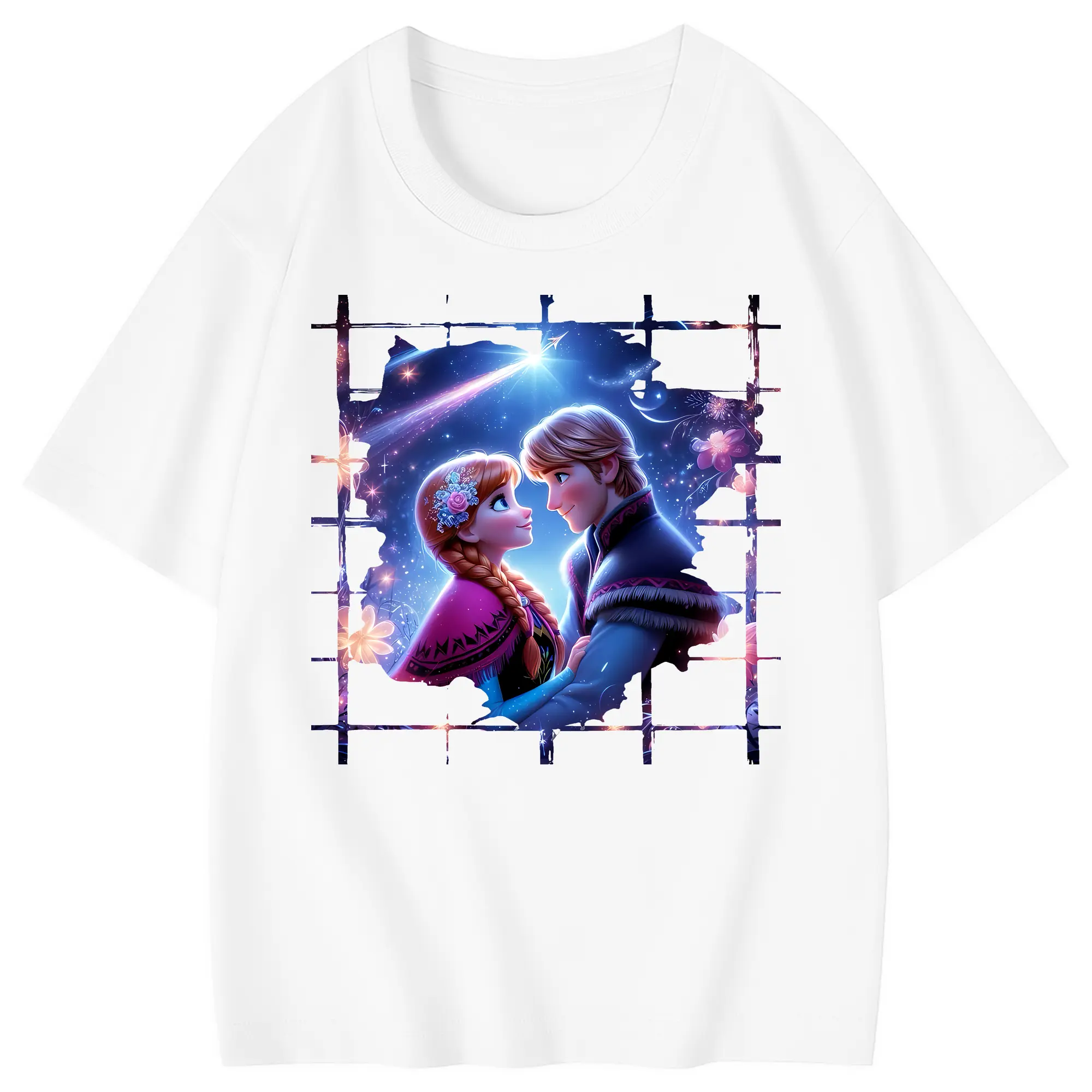 アナと雪の女王(Frozen) グッズ エルサ(Elsa) - 綿100％ キッズTシャツ ・ フロントプリント ・ 快適 通気性 ・ スポーツ カジュアル 散歩用