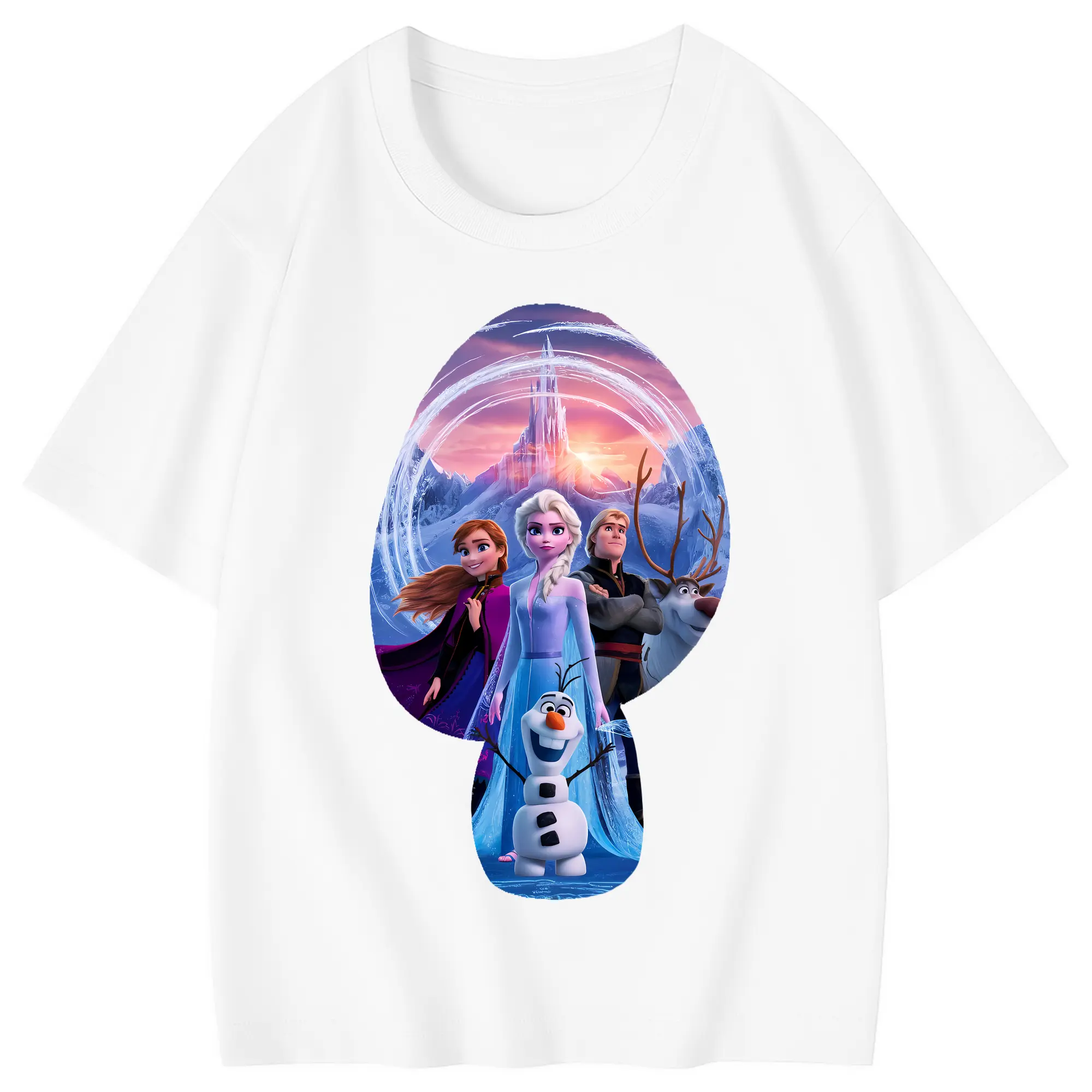 アナと雪の女王(Frozen) グッズ エルサ(Elsa) - 綿100％ キッズTシャツ ・ フロントプリント ・ 快適 通気性 ・ スポーツ カジュアル 散歩用