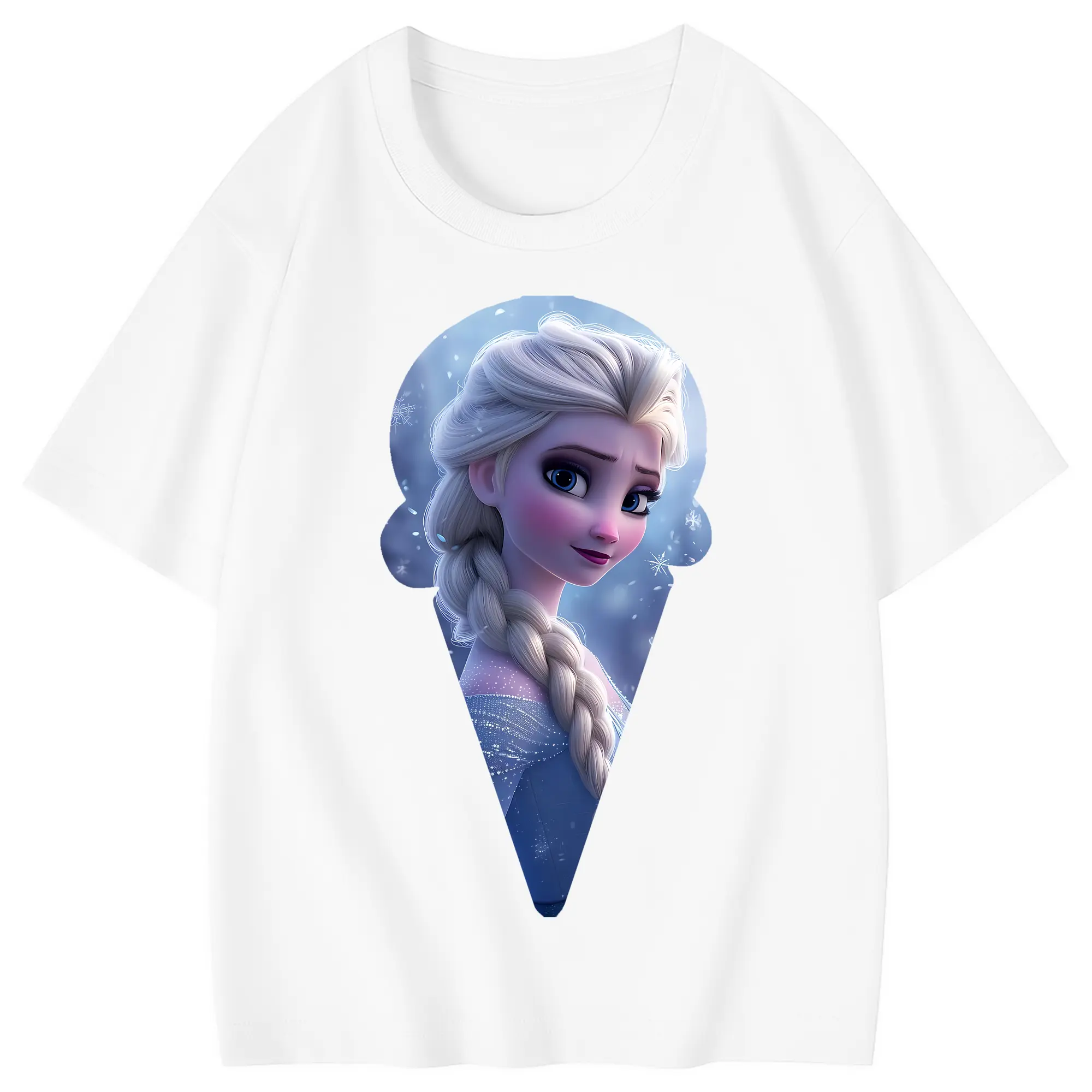アナと雪の女王(Frozen) グッズ エルサ(Elsa) - 綿100％ キッズTシャツ ・ フロントプリント ・ 快適 通気性 ・ スポーツ カジュアル 散歩用