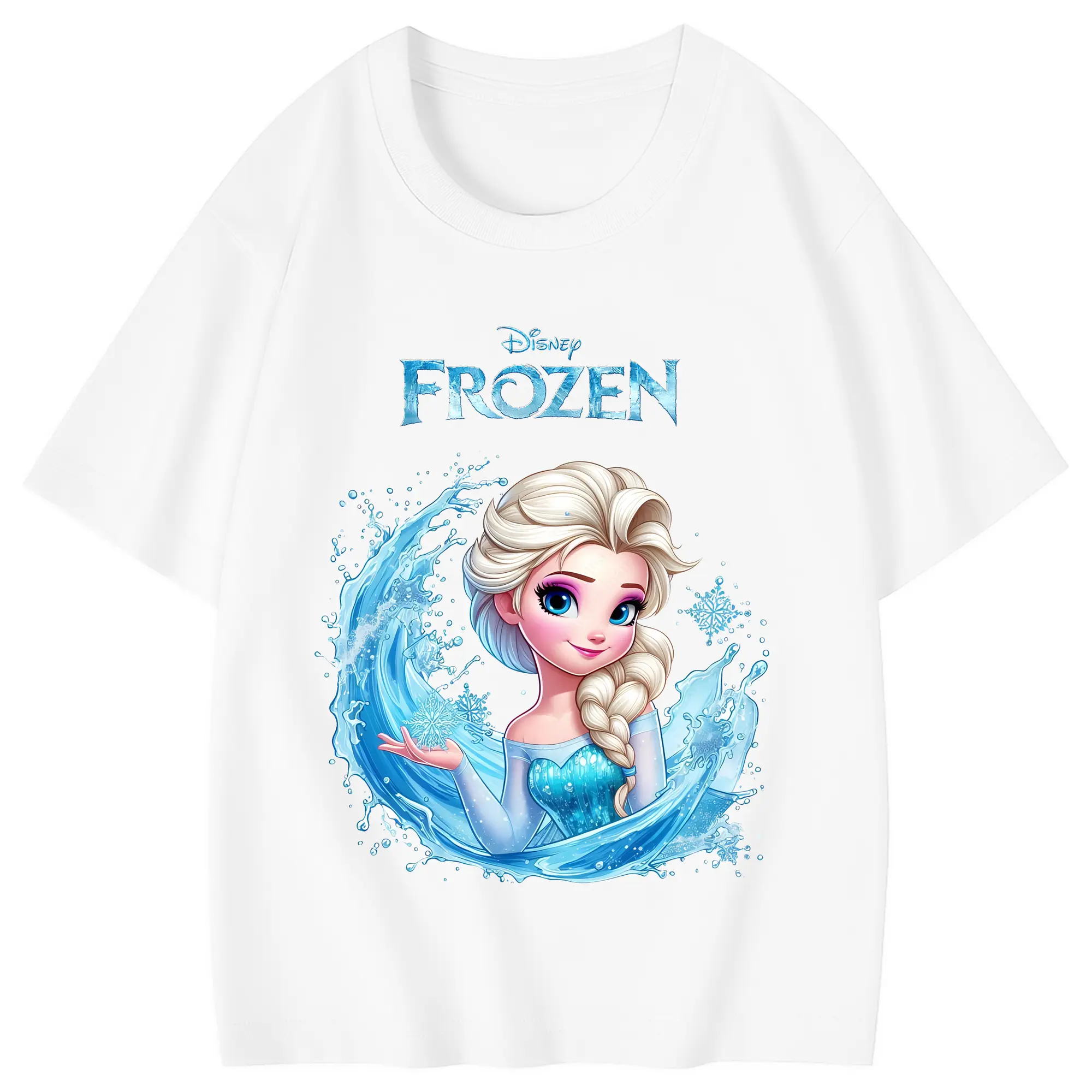 アナと雪の女王(Frozen) グッズ エルサ(Elsa) - 綿100％ キッズTシャツ ・ フロントプリント ・ 快適 通気性 ・ スポーツ カジュアル 散歩用