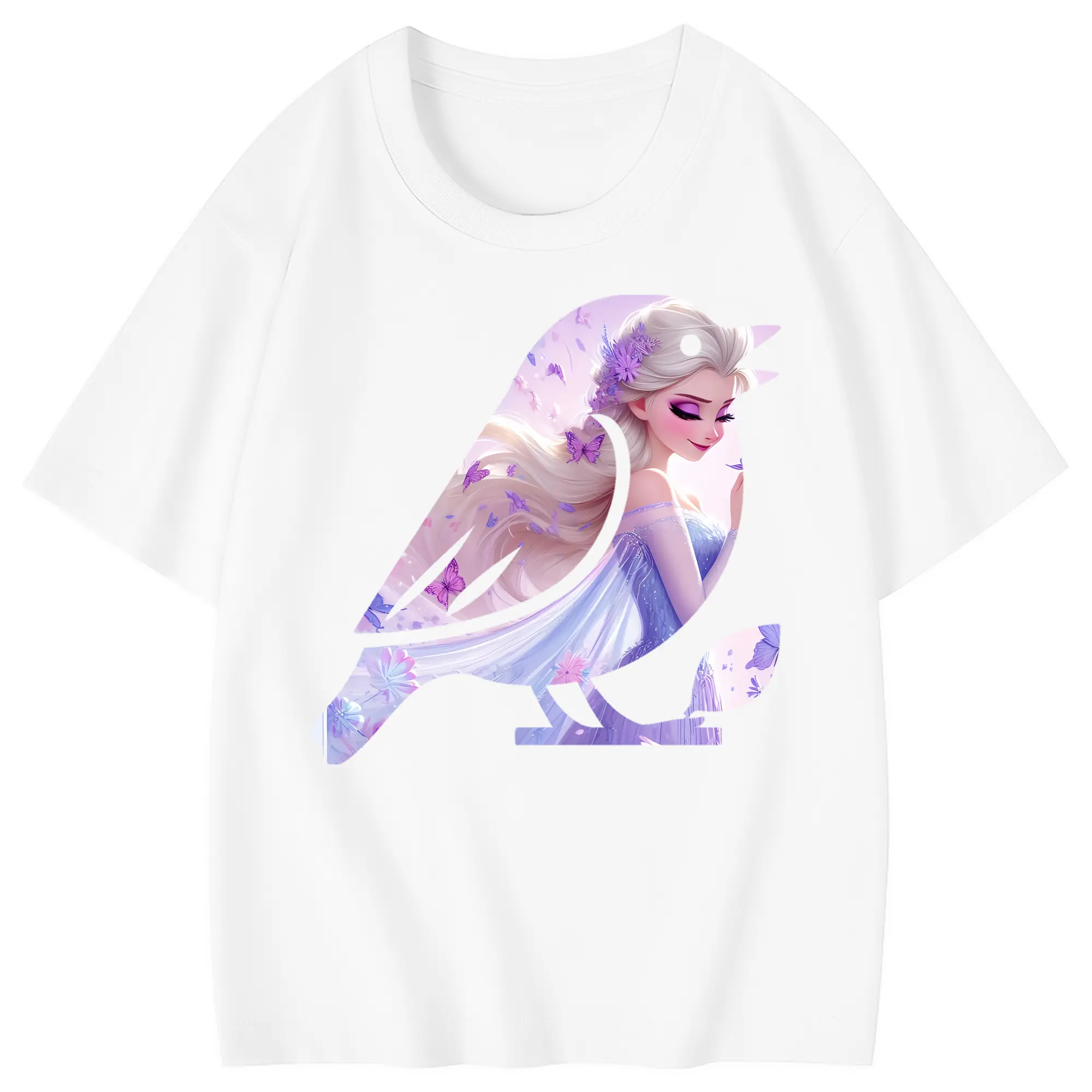 アナと雪の女王(Frozen) グッズ エルサ(Elsa) - 綿100％ キッズTシャツ ・ フロントプリント ・ 快適 通気性 ・ スポーツ カジュアル 散歩用