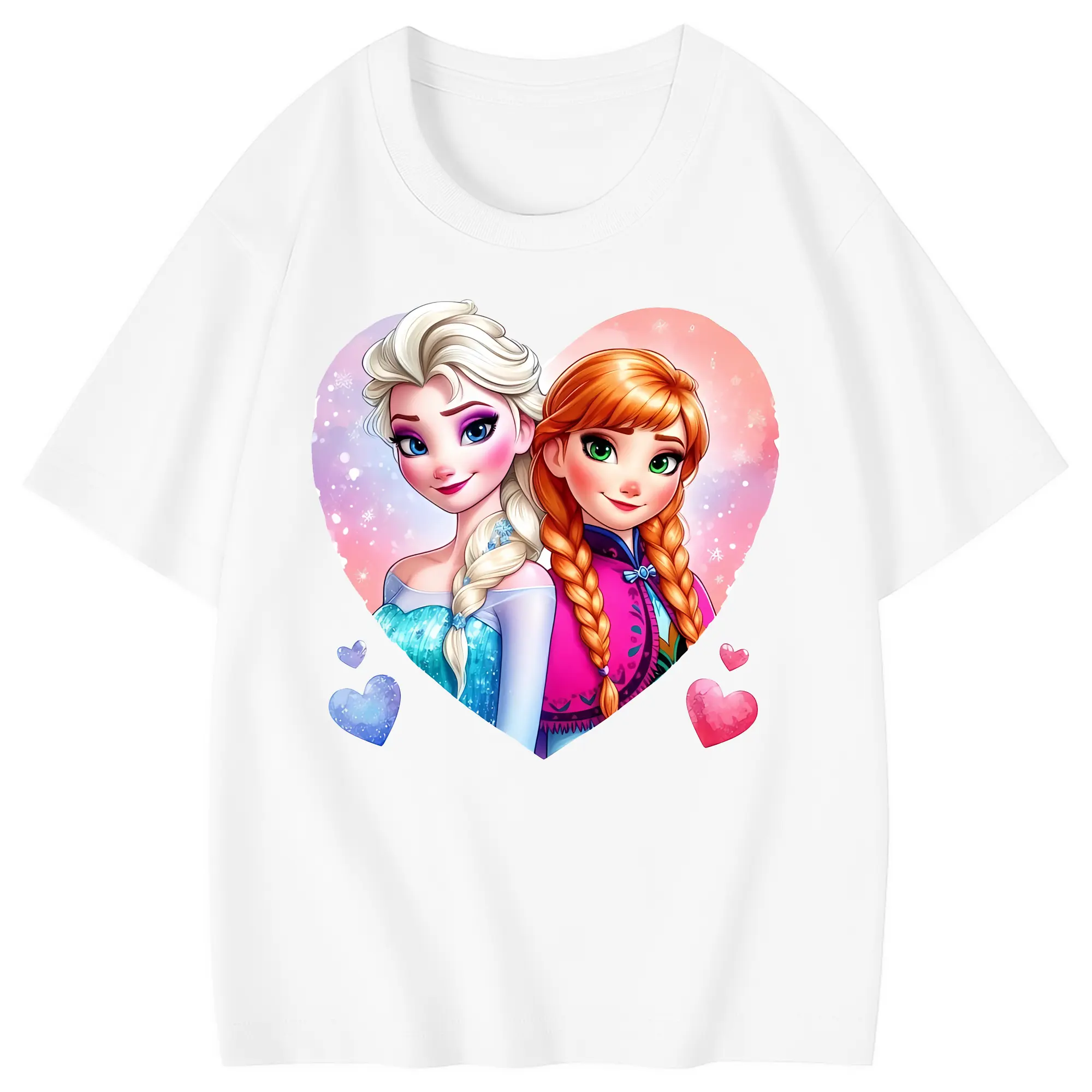 アナと雪の女王(Frozen) グッズ エルサ(Elsa) - 綿100％ キッズTシャツ ・ フロントプリント ・ 快適 通気性 ・ スポーツ カジュアル 散歩用
