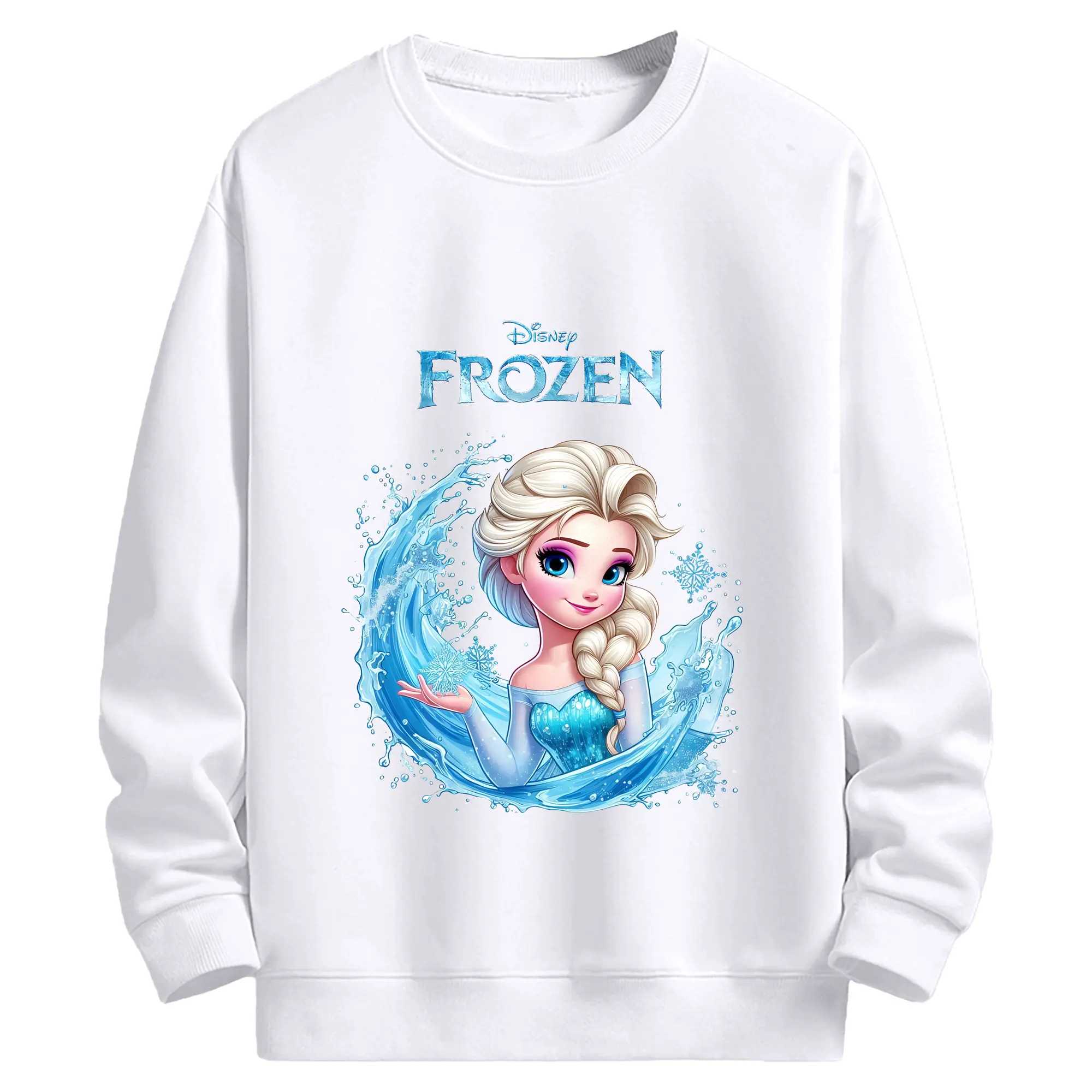 アナと雪の女王(Frozen) グッズ エルサ(Elsa) - 高品質 クルーネック スウェット ・ コットン59％ ポリエステル41％ ・ ユニセックス 長袖 トレーナー ・ カジュアル デイリー スポーツ 散歩用