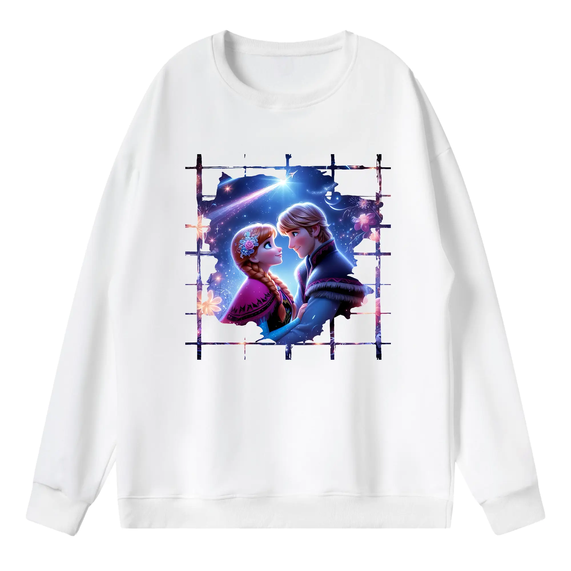 アナと雪の女王(Frozen) グッズ エルサ(Elsa) - 薄手 クルーネック スウェット 裏毛260g · ポリエステル 春秋向け カジュアル 男女兼用 · トレーナー デイリー スポーツ 散歩に最適