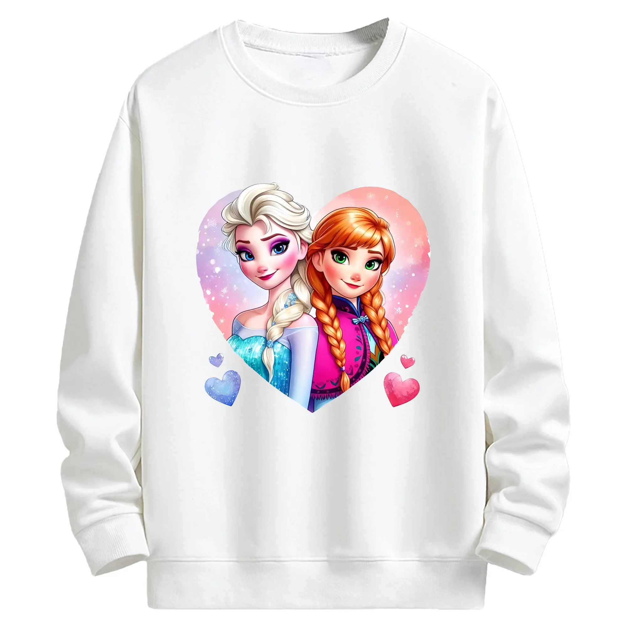 アナと雪の女王(Frozen) グッズ エルサ(Elsa) - キッズ クルーネックスウェットシャツ ・ フロントプリント ・ 綿80％ ポリエステル20％ ・ 快適 通学 スポーツ 日常使い お散歩用