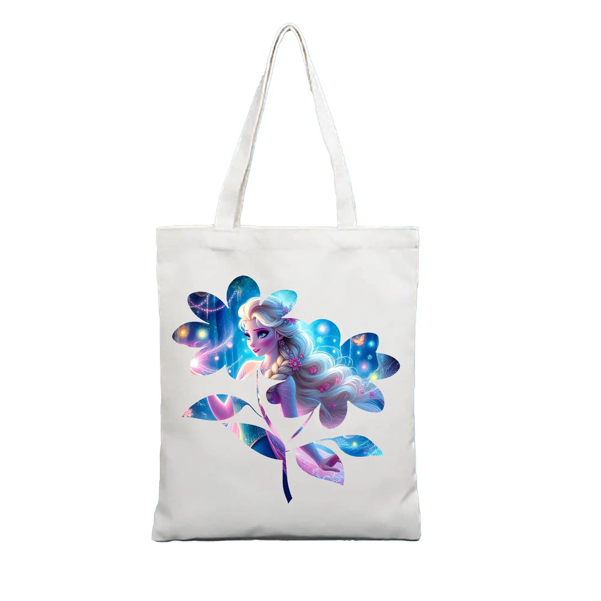 アナと雪の女王(Frozen) グッズ エルサ(Elsa) - 縦型キャンバス手提げバッグ（トートバッグ） ・ キャンバス素材 ・ ショッピング用 ・ 軽量 丈夫 お手入れ簡単