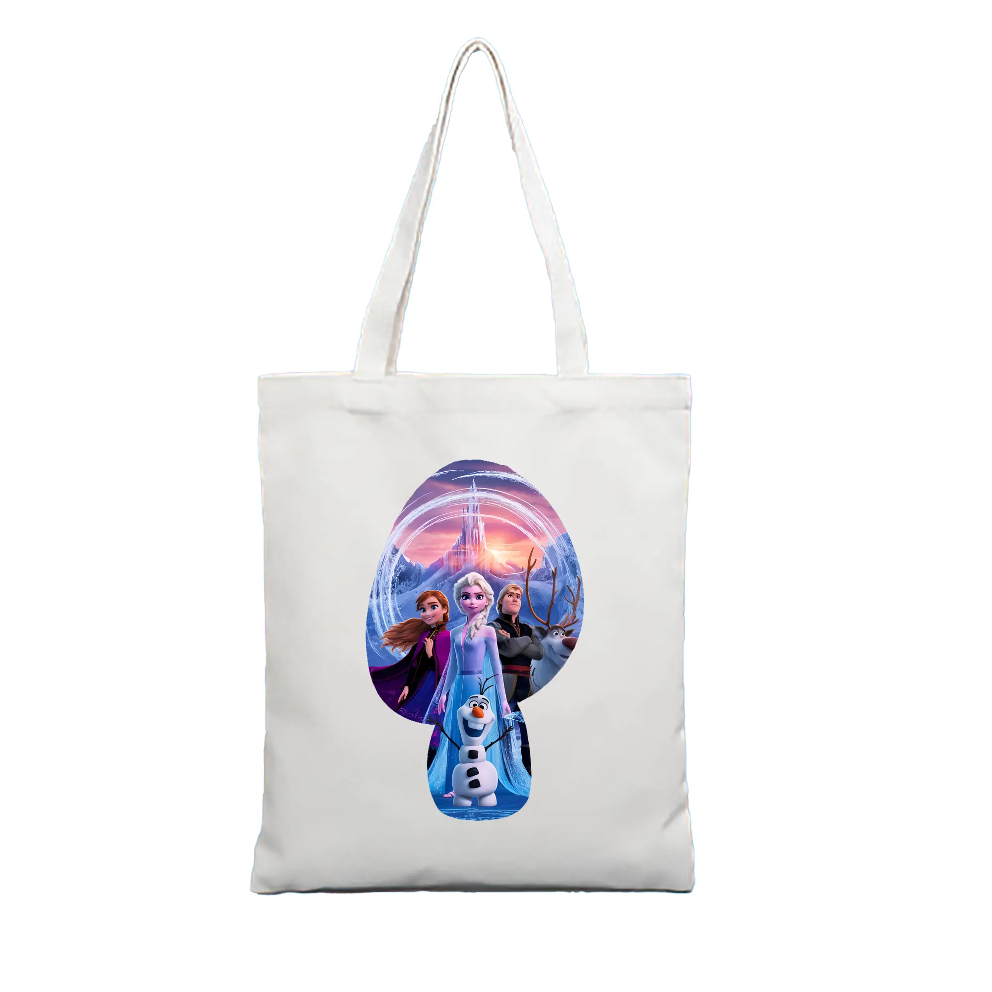 アナと雪の女王(Frozen) グッズ エルサ(Elsa) - 縦型キャンバス手提げバッグ（トートバッグ） ・ キャンバス素材 ・ ショッピング用 ・ 軽量 丈夫 お手入れ簡単