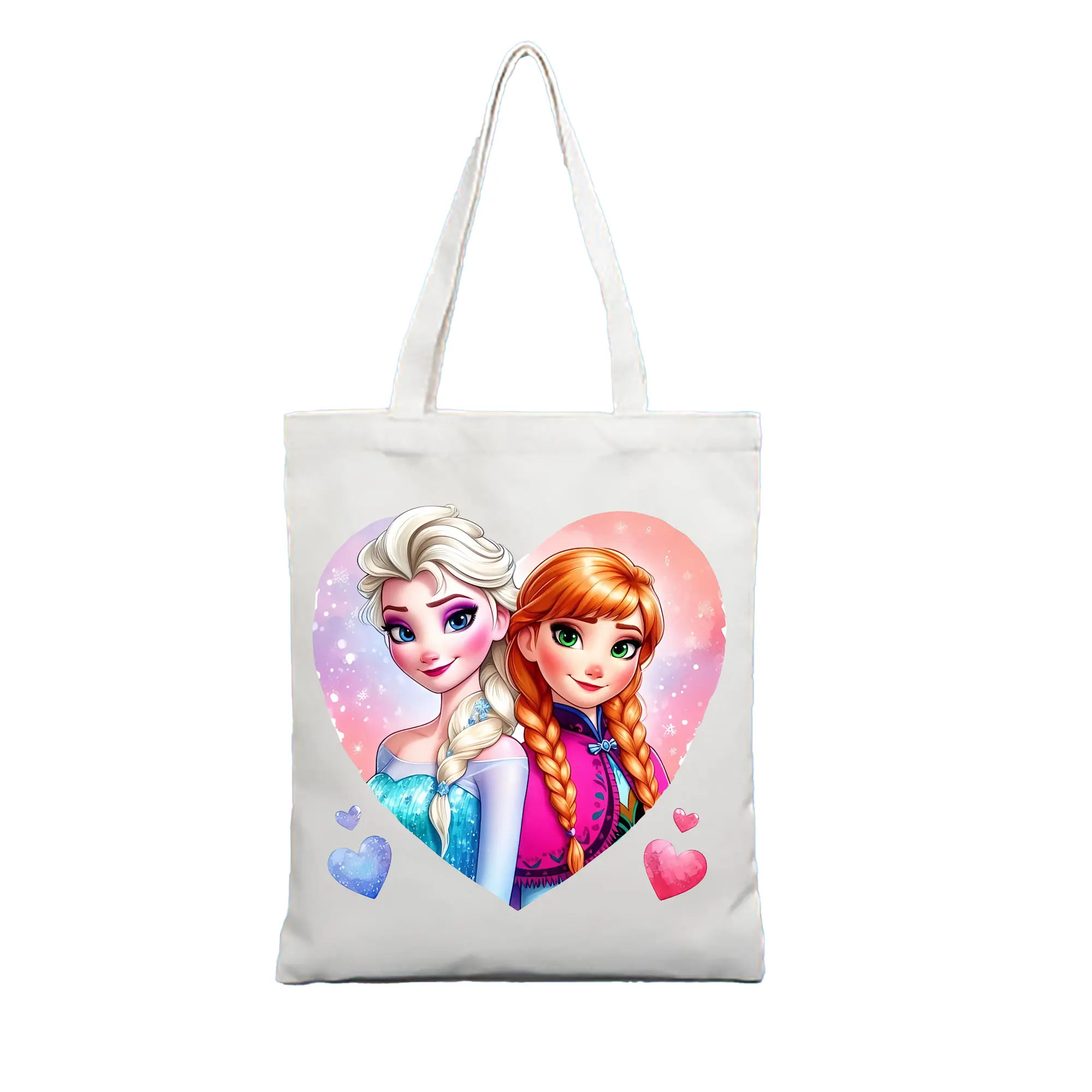 アナと雪の女王(Frozen) グッズ エルサ(Elsa) - 縦型キャンバス手提げバッグ（トートバッグ） ・ キャンバス素材 ・ ショッピング用 ・ 軽量 丈夫 お手入れ簡単