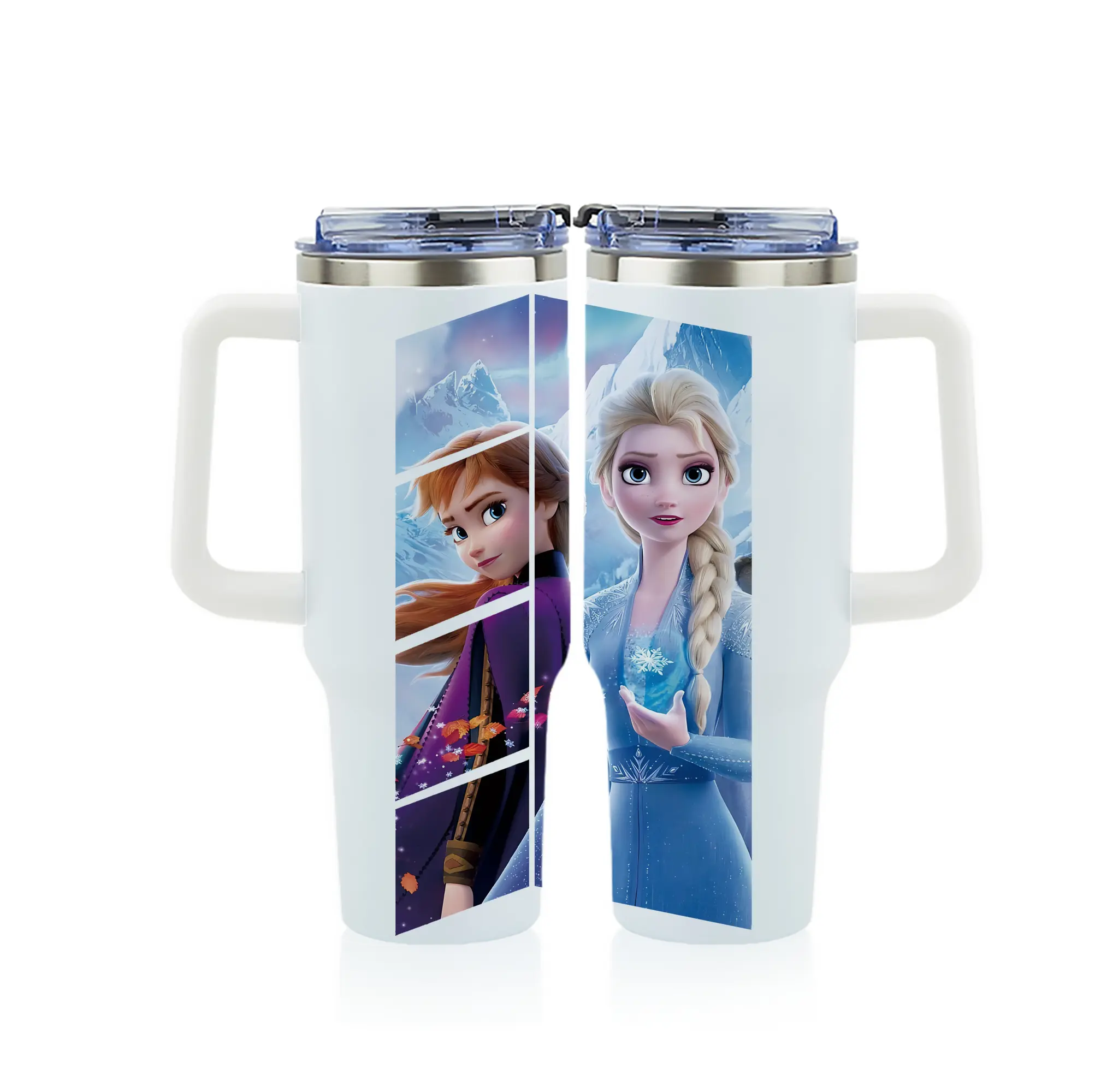 アナと雪の女王(Frozen) グッズ アナ(Anna) - 1200mL フルプリント車用タンブラー ・ 304ステンレス 内側 ・ 201ステンレス 外側 ・ 保温 保冷 ・ 通勤 ドライブ アウトドア用