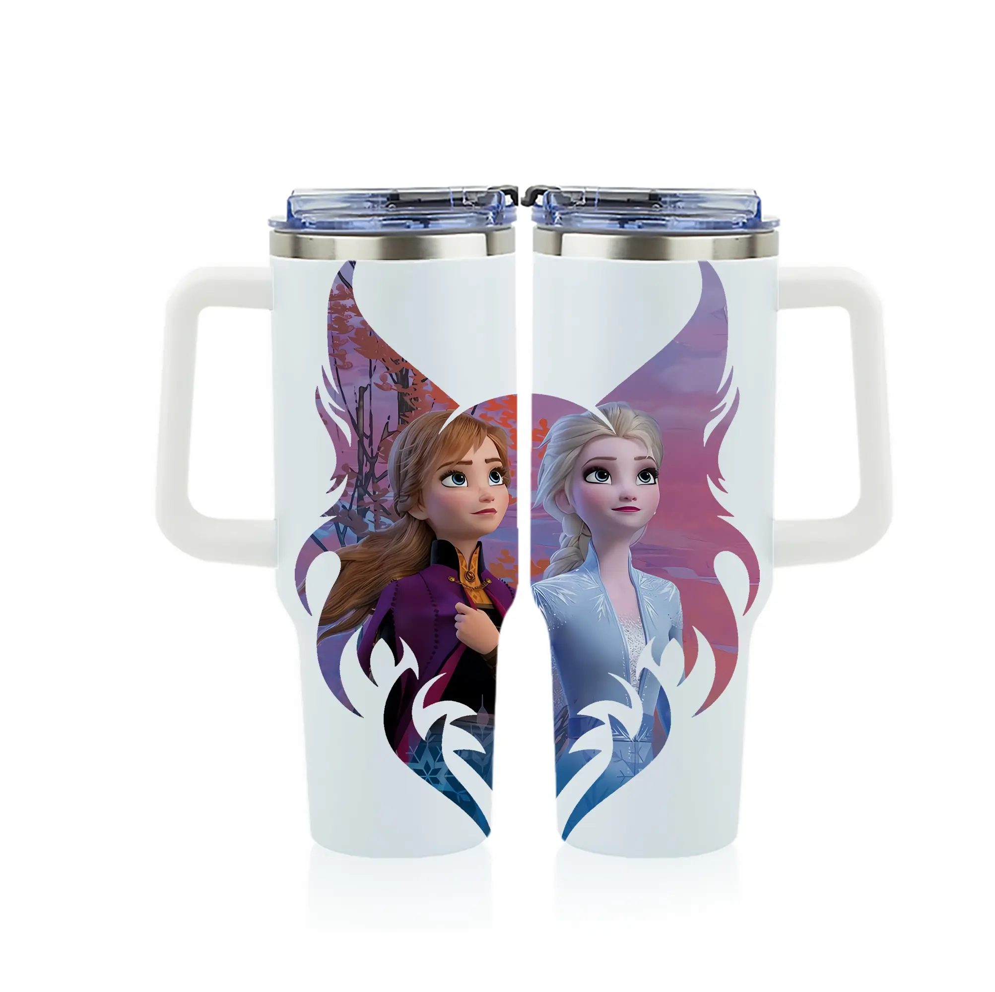 アナと雪の女王(Frozen) グッズ アナ(Anna) - 1200mL フルプリント車用タンブラー ・ 304ステンレス 内側 ・ 201ステンレス 外側 ・ 保温 保冷 ・ 通勤 ドライブ アウトドア用