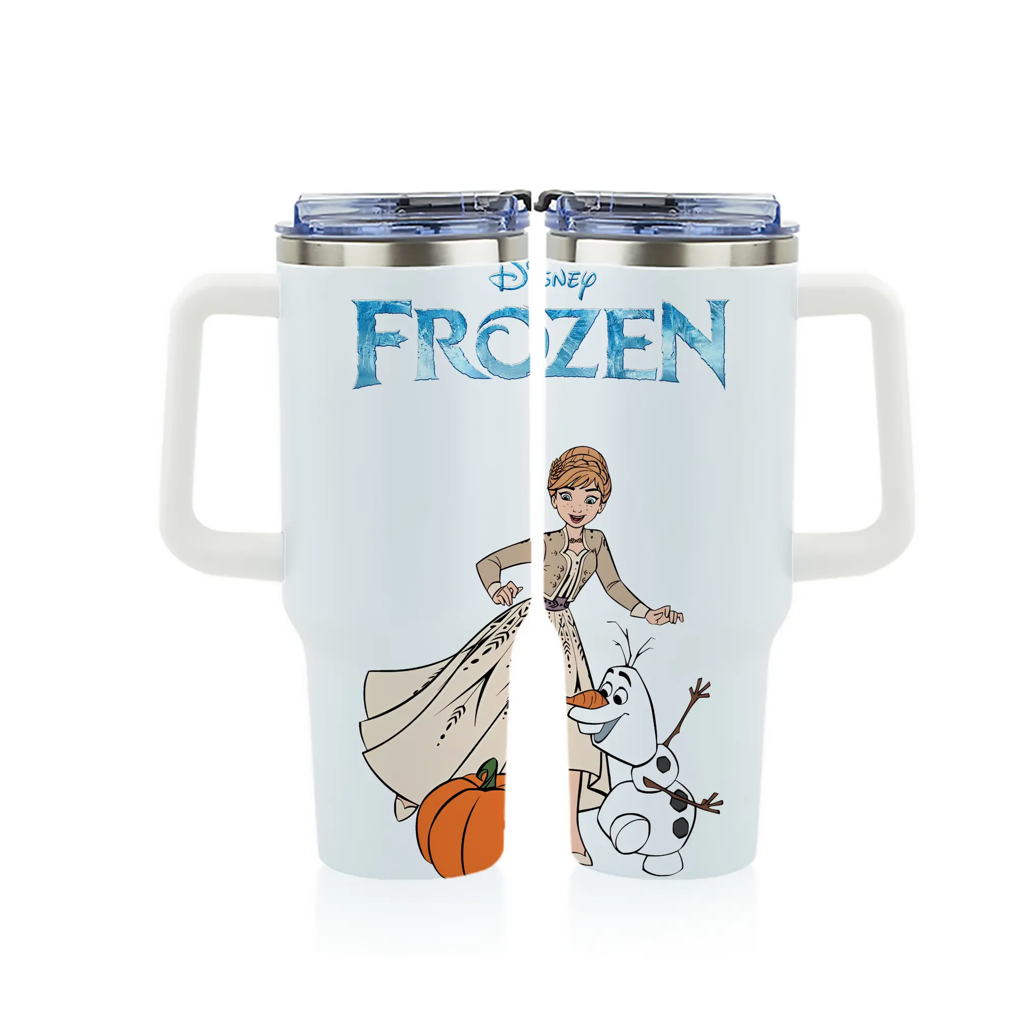 アナと雪の女王(Frozen) グッズ アナ(Anna) - 1200mL フルプリント車用タンブラー ・ 304ステンレス 内側 ・ 201ステンレス 外側 ・ 保温 保冷 ・ 通勤 ドライブ アウトドア用