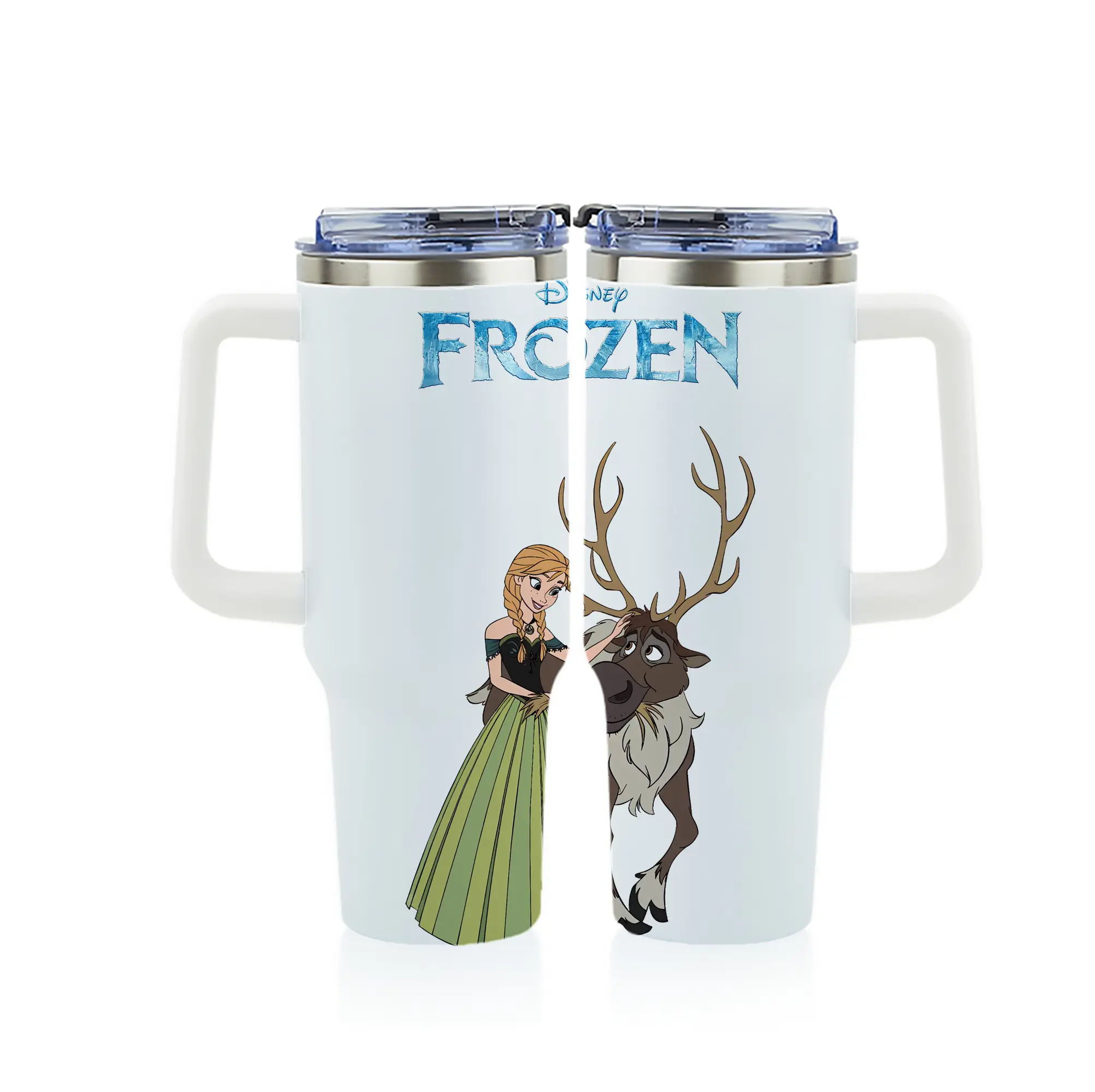 アナと雪の女王(Frozen) グッズ アナ(Anna) - 1200mL フルプリント車用タンブラー ・ 304ステンレス 内側 ・ 201ステンレス 外側 ・ 保温 保冷 ・ 通勤 ドライブ アウトドア用
