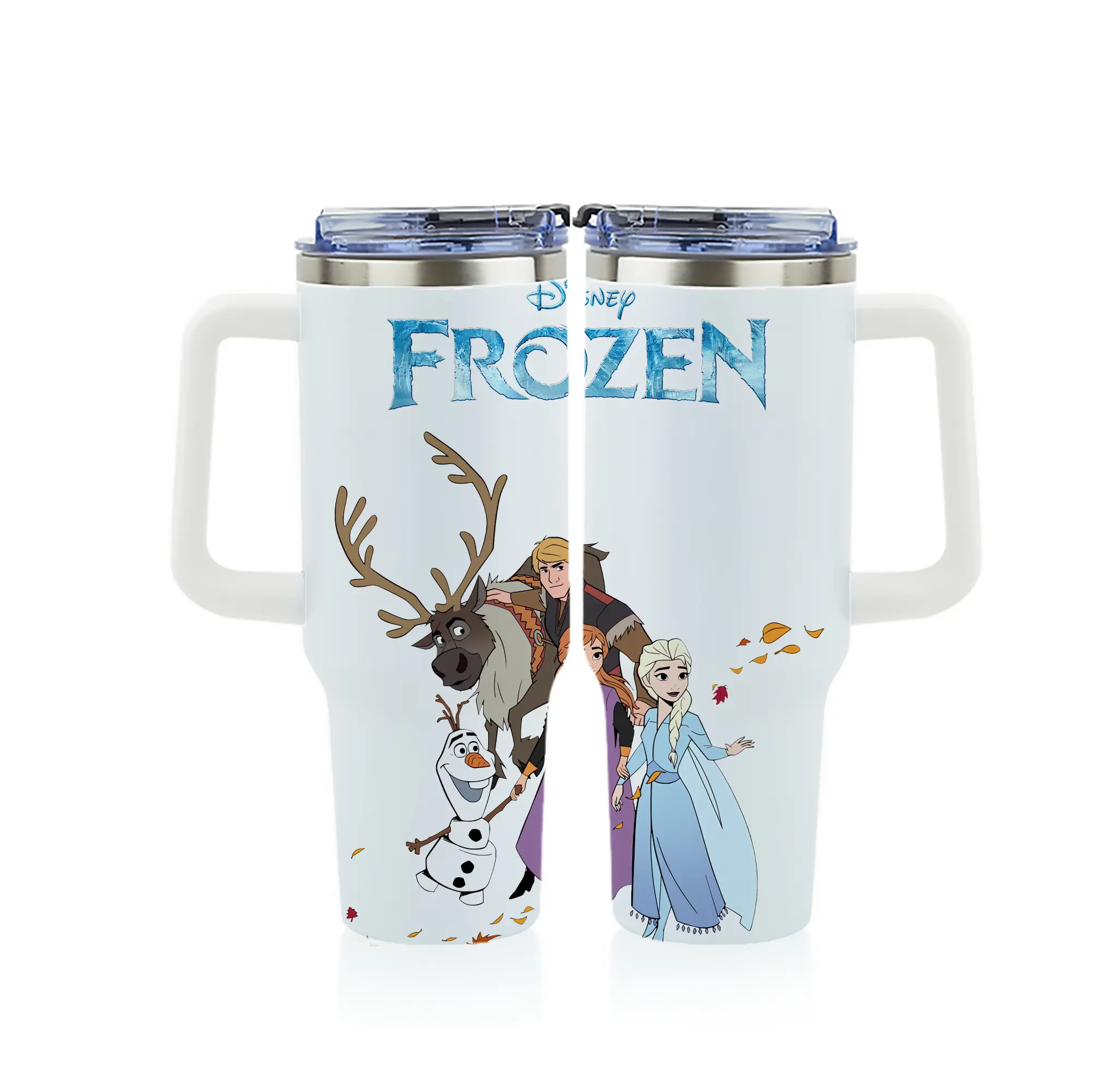 アナと雪の女王(Frozen) グッズ アナ(Anna) - 1200mL フルプリント車用タンブラー ・ 304ステンレス 内側 ・ 201ステンレス 外側 ・ 保温 保冷 ・ 通勤 ドライブ アウトドア用