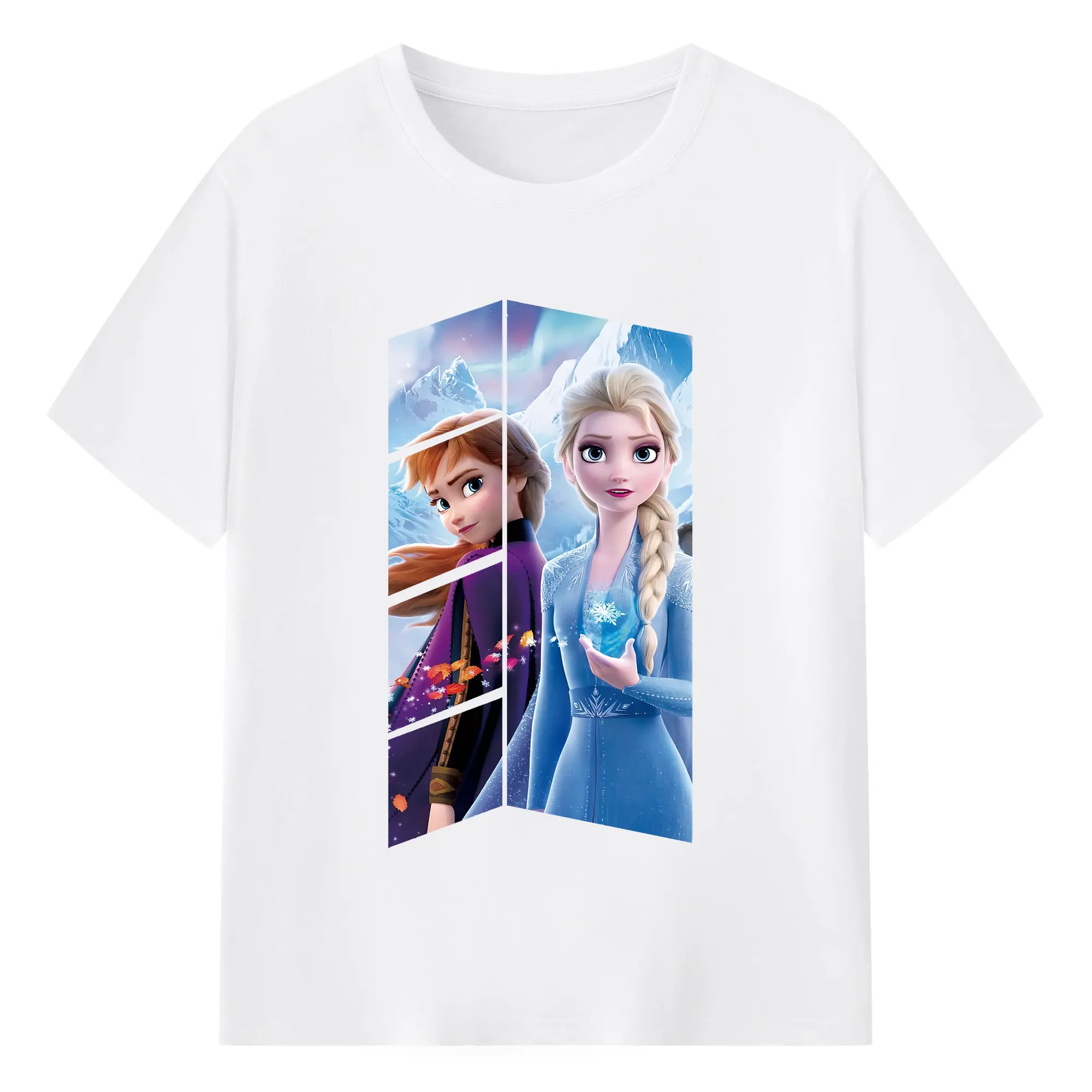 アナと雪の女王(Frozen) グッズ アナ(Anna) - 綿100％ 半袖Tシャツ ・ フロントプリント ・ 快適 通気性 ・ 日常使い 散歩 スポーツ用