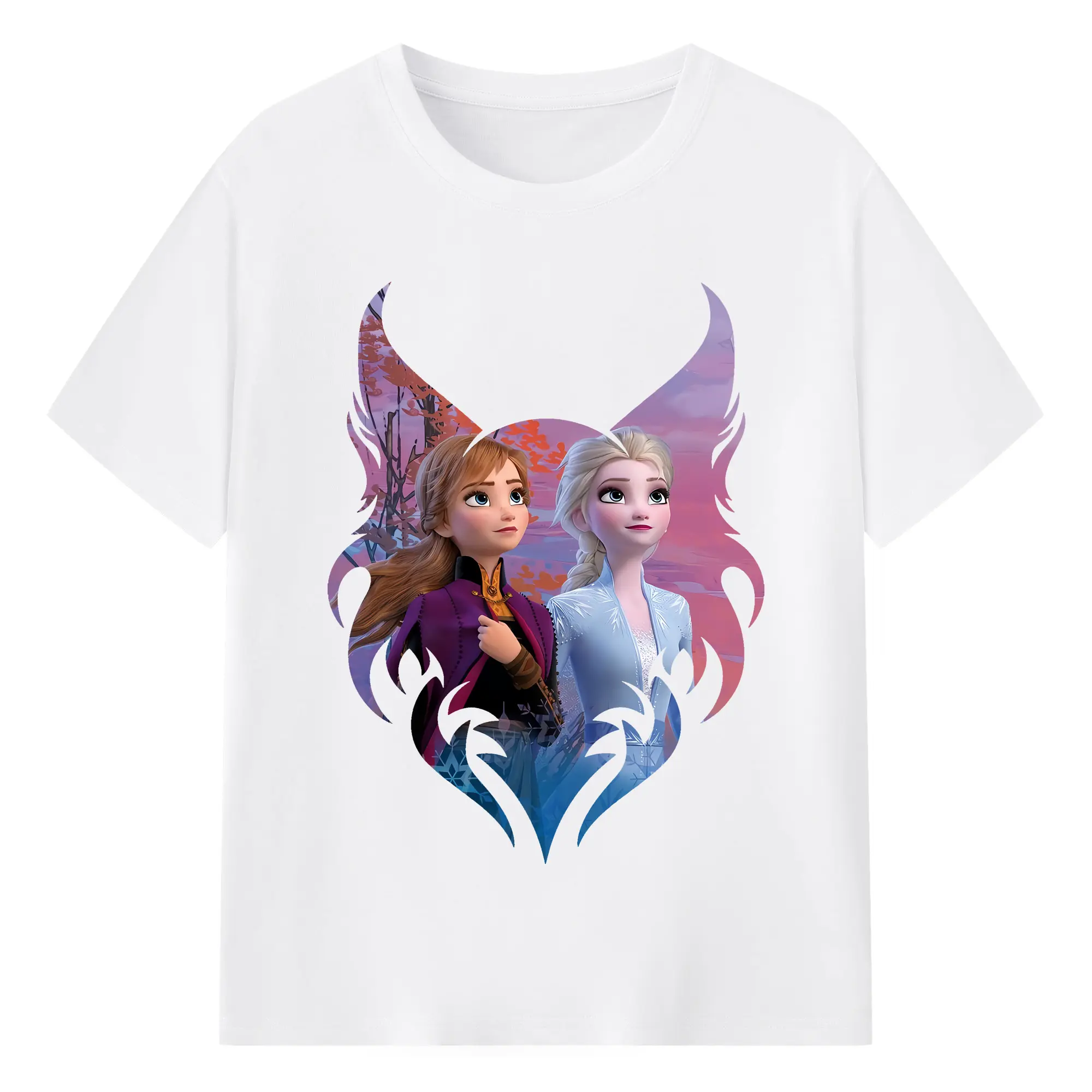 アナと雪の女王(Frozen) グッズ アナ(Anna) - 綿100％ 半袖Tシャツ ・ フロントプリント ・ 快適 通気性 ・ 日常使い 散歩 スポーツ用