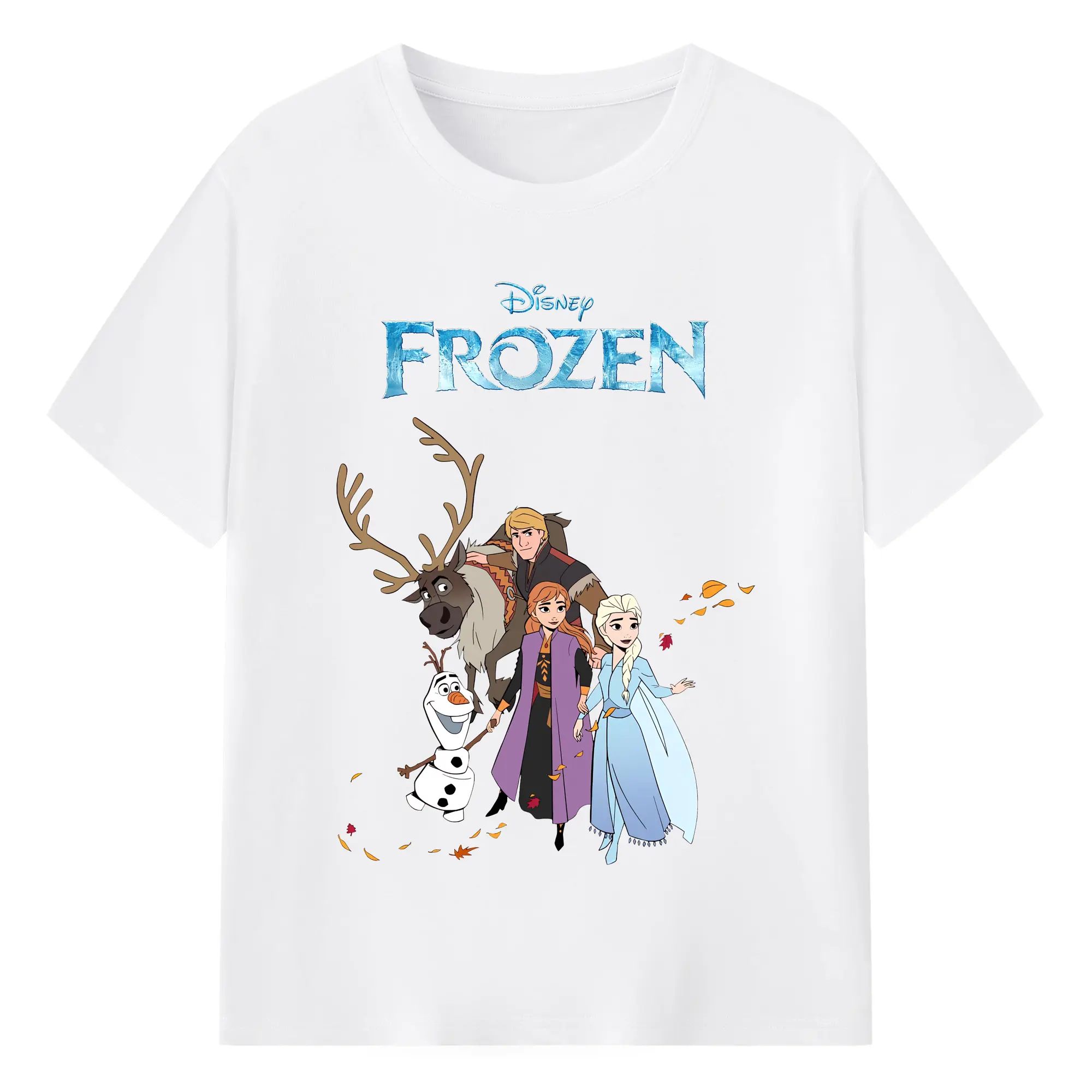 アナと雪の女王(Frozen) グッズ アナ(Anna) - 綿100％ 半袖Tシャツ ・ フロントプリント ・ 快適 通気性 ・ 日常使い 散歩 スポーツ用