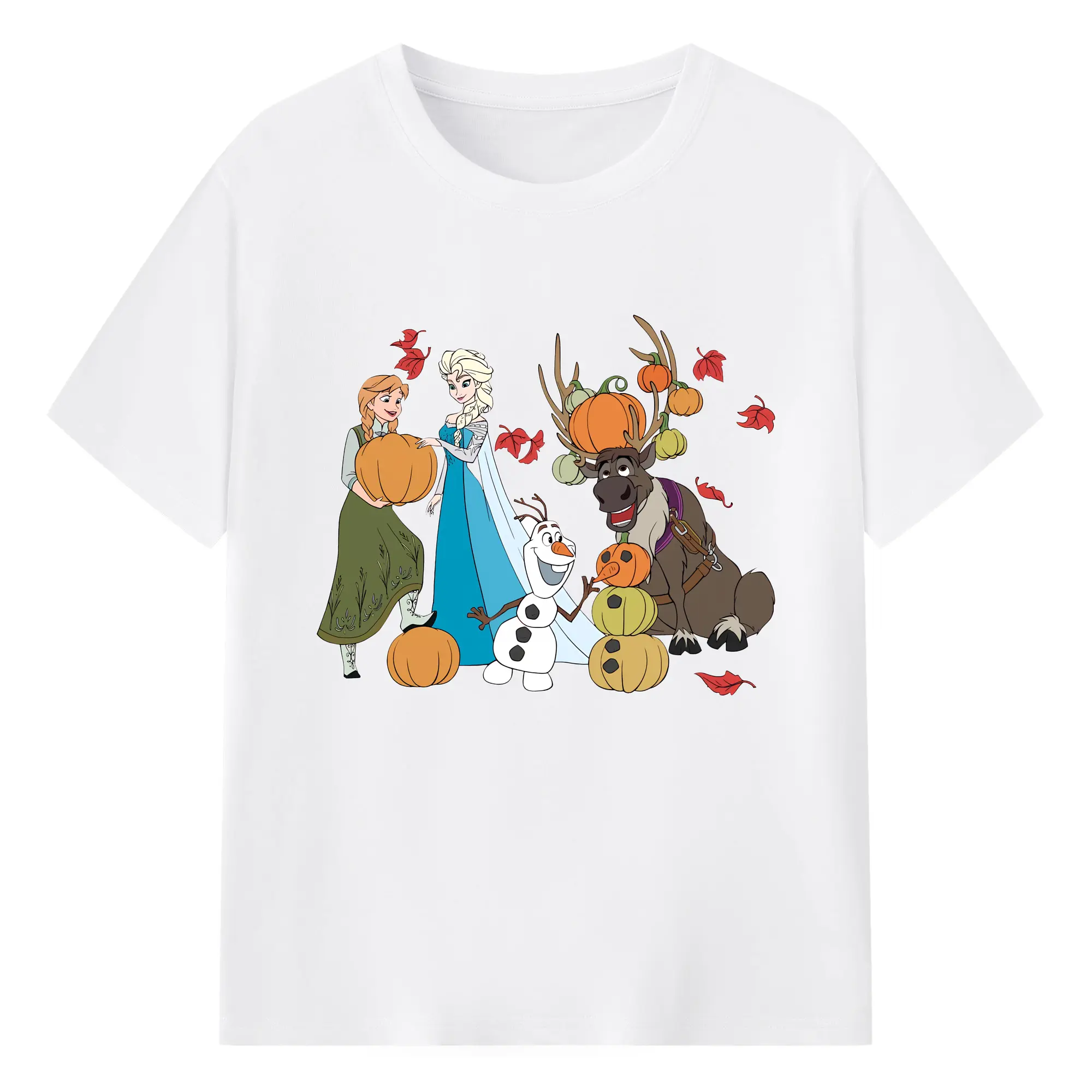 アナと雪の女王(Frozen) グッズ アナ(Anna) - 綿100％ 半袖Tシャツ ・ フロントプリント ・ 快適 通気性 ・ 日常使い 散歩 スポーツ用