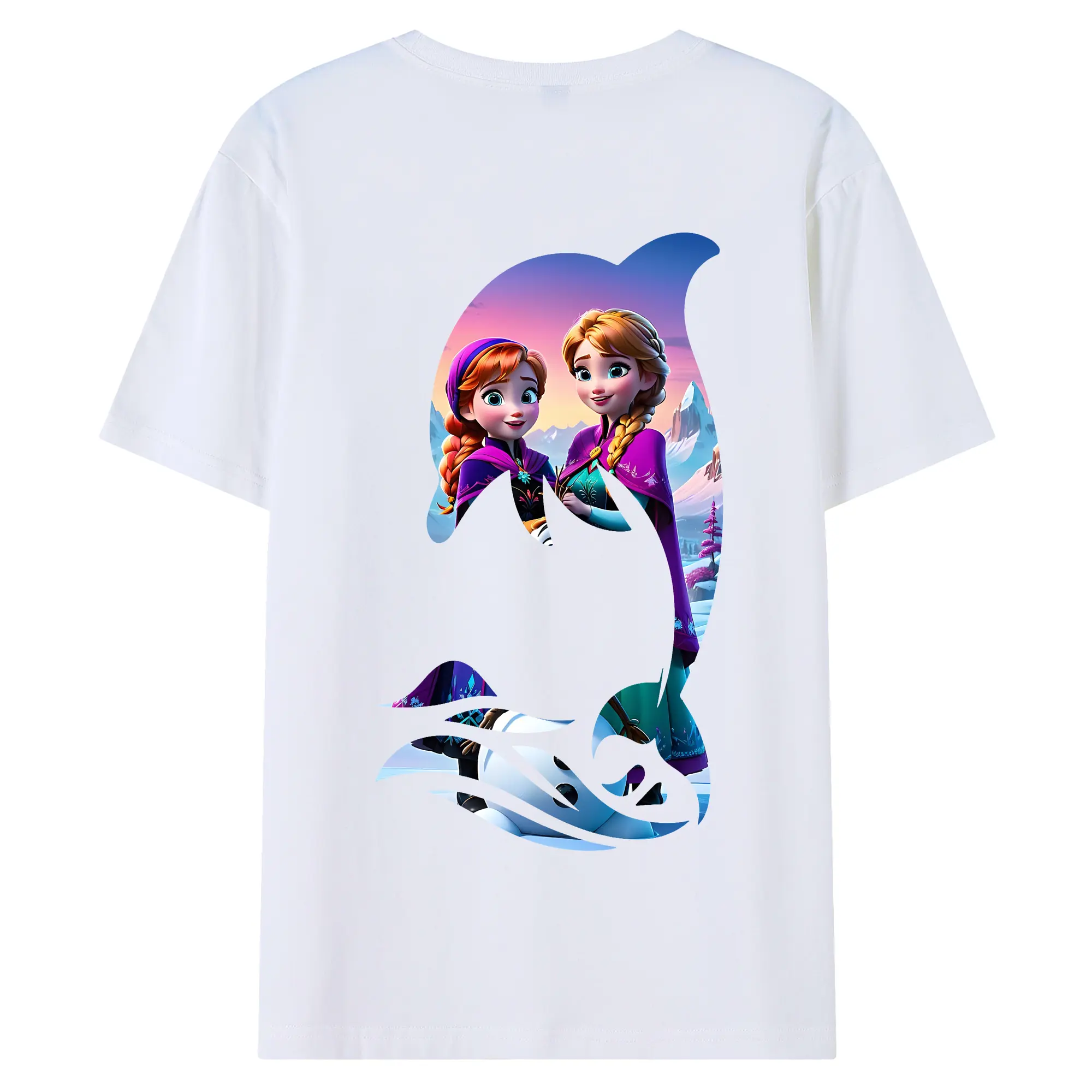 アナと雪の女王(Frozen) グッズ アナ(Anna) - 綿100％ 半袖Tシャツ ・ バックプリント ・ 快適 通気性 ・ 日常使い 散歩 スポーツ用