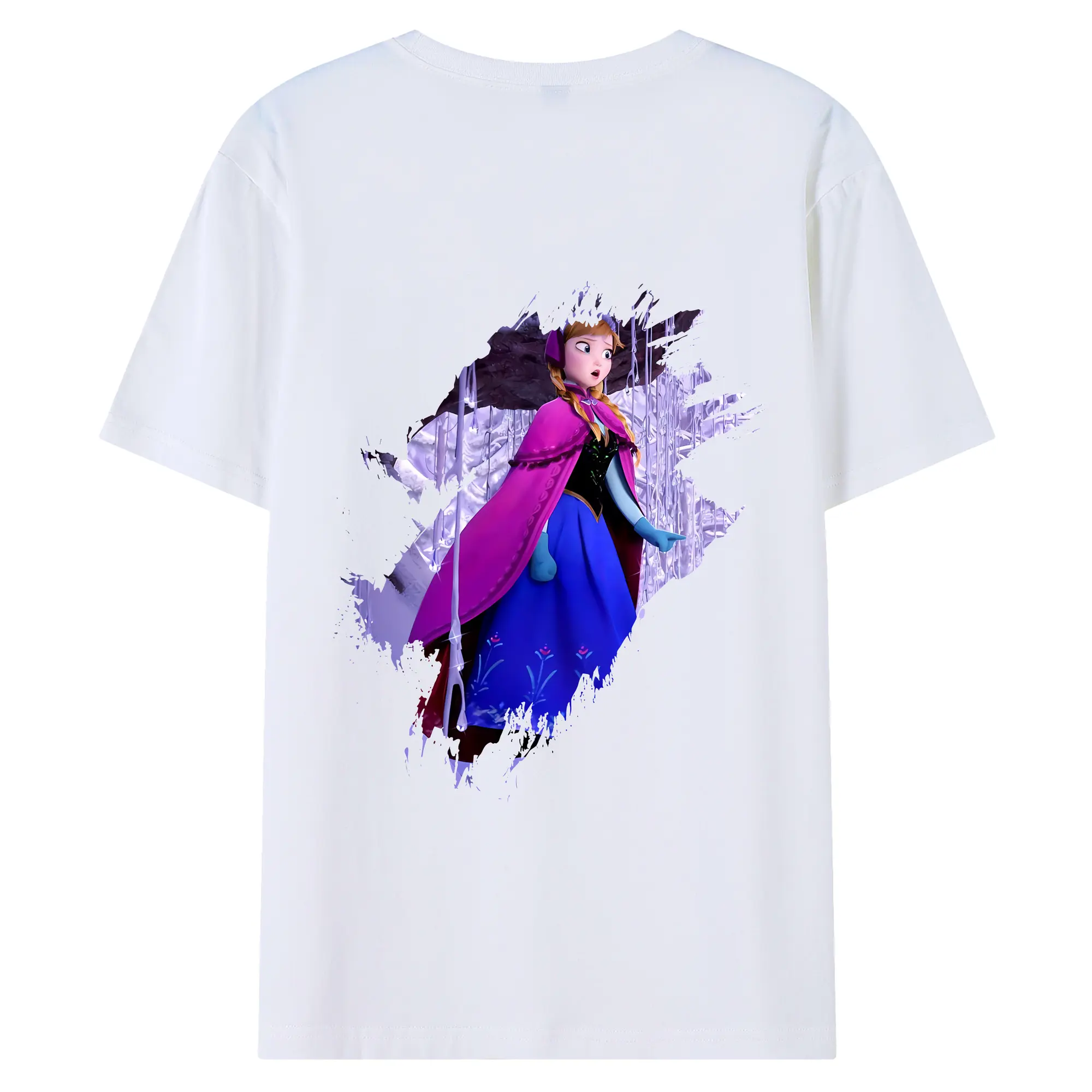アナと雪の女王(Frozen) グッズ アナ(Anna) - 綿100％ 半袖Tシャツ ・ バックプリント ・ 快適 通気性 ・ 日常使い 散歩 スポーツ用