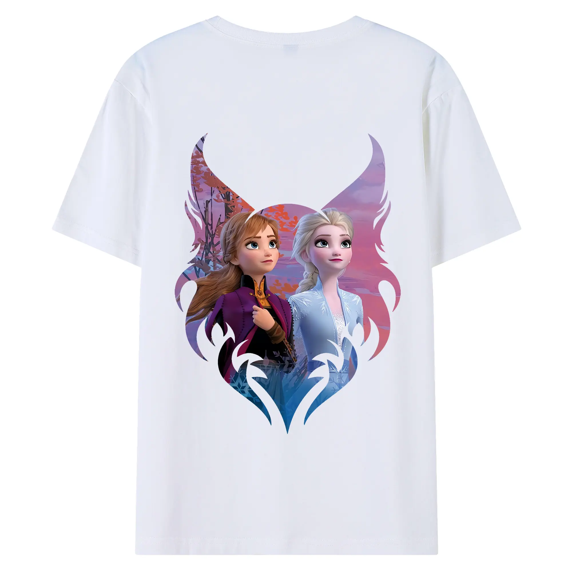 アナと雪の女王(Frozen) グッズ アナ(Anna) - 綿100％ 半袖Tシャツ ・ バックプリント ・ 快適 通気性 ・ 日常使い 散歩 スポーツ用