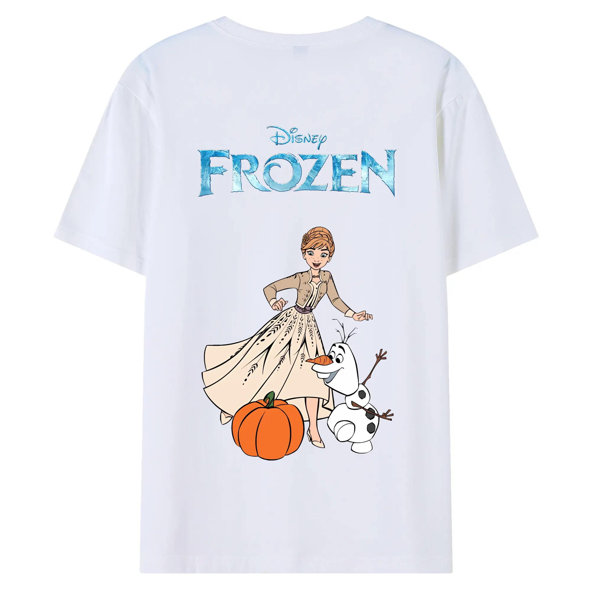 アナと雪の女王(Frozen) グッズ アナ(Anna) - 綿100％ 半袖Tシャツ ・ バックプリント ・ 快適 通気性 ・ 日常使い 散歩 スポーツ用